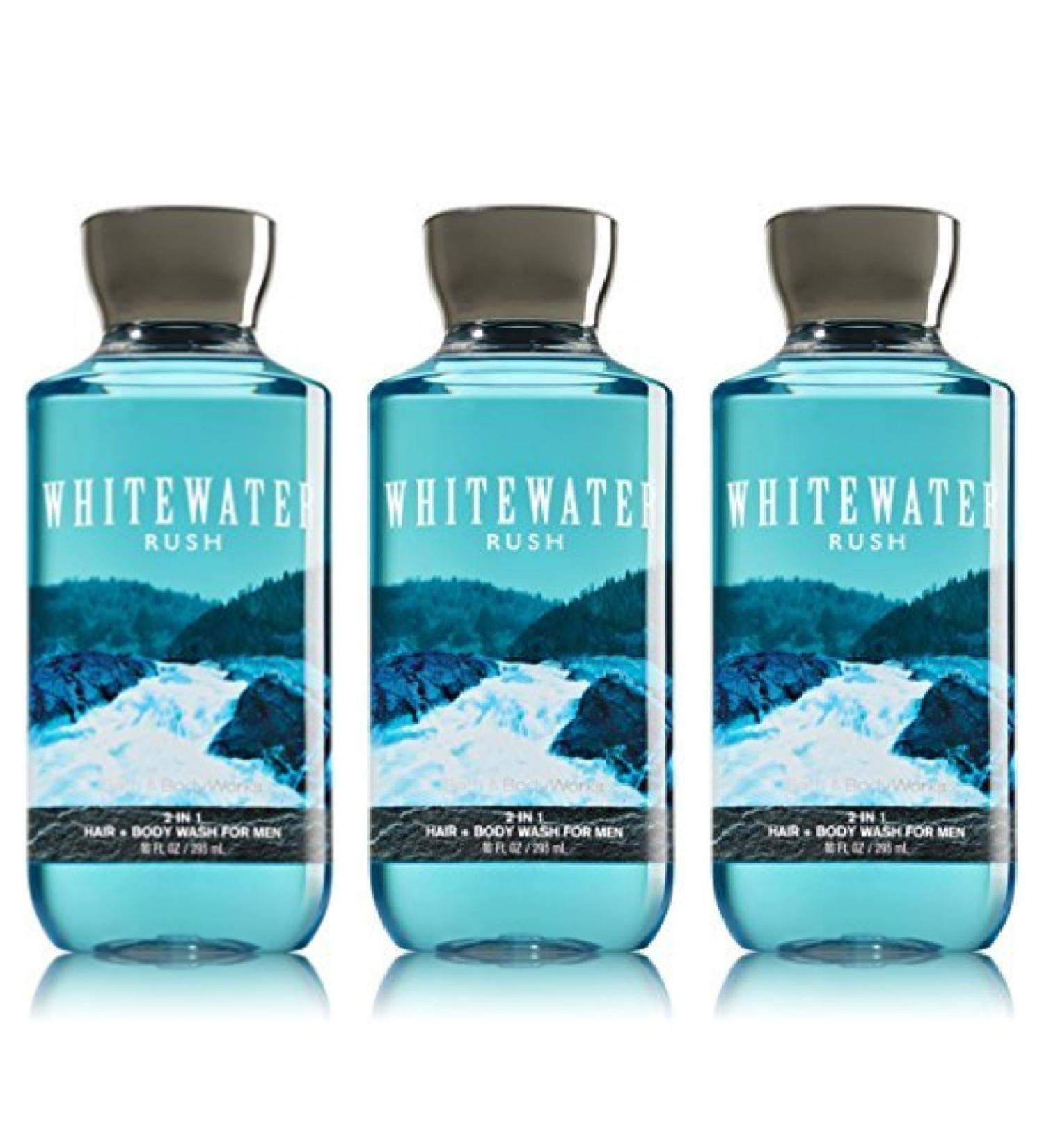 Lot of 3 Bath & Body Works Whitewater Rush 2 in 1 Hair & Body Wash for Men (Whitewater Rush)