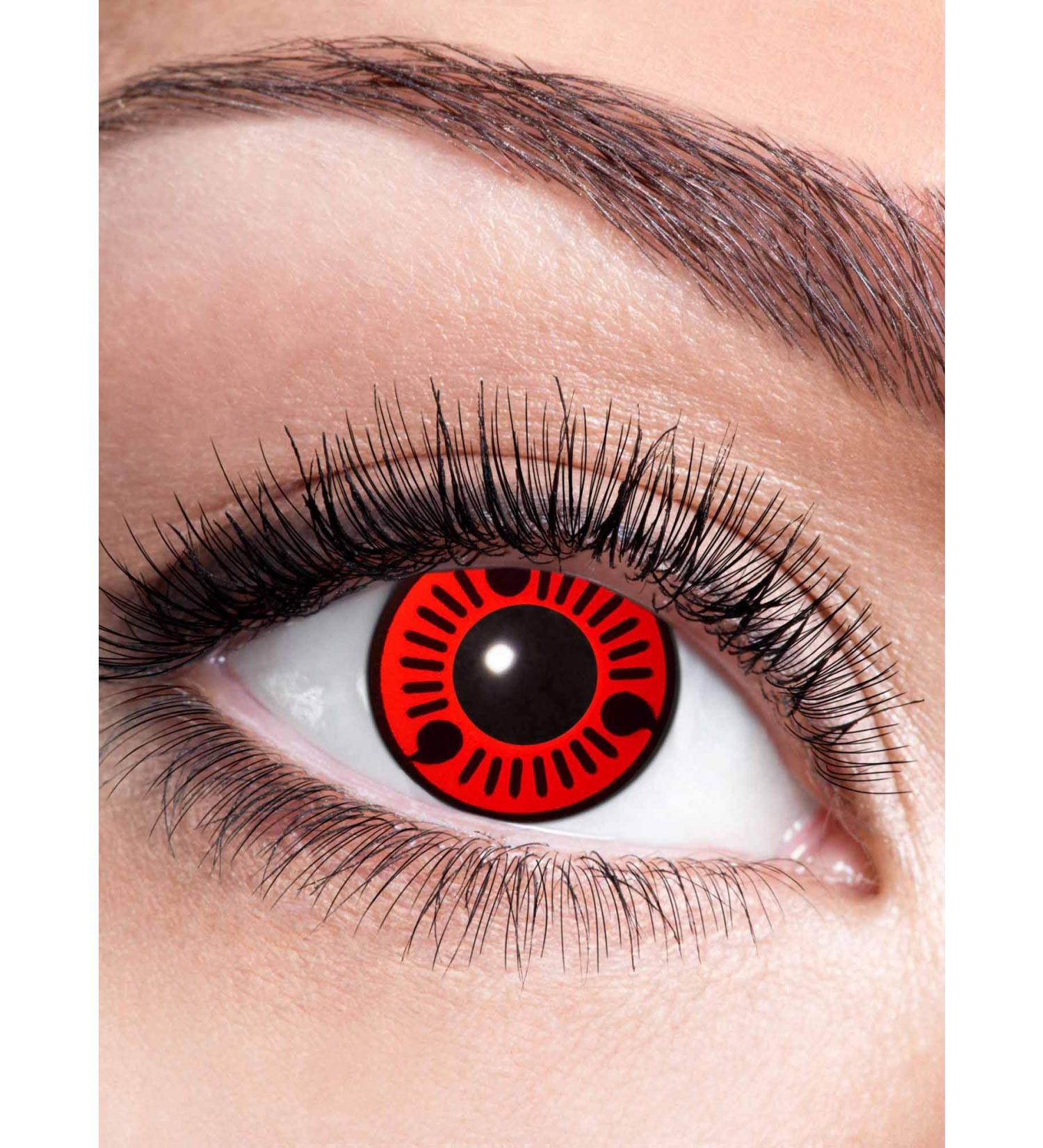 Sasuke Sharingan Contact lens/annual lens with diopters - colored motif lenses with prescription (1 piece) - Dioptria: -1 - Ideal for Halloween Carnival Motto -Party Sasuke Sharingan -1.0 Dioptries