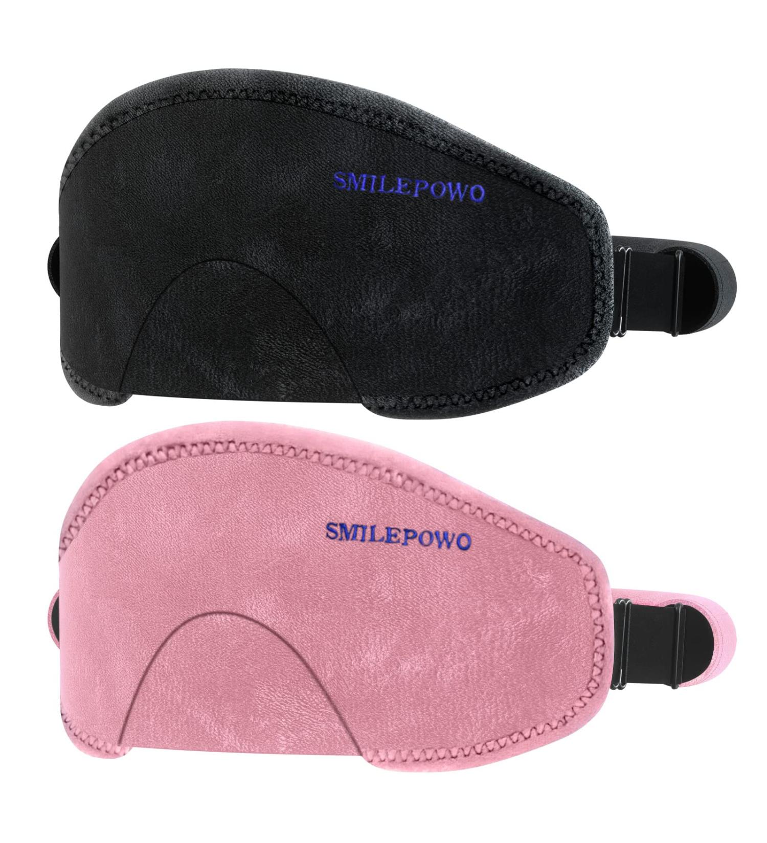 SmilePowo Sleep Eye Mask 2 Pack - Light Blocking Adjustable Strap Blindfold for Men Women - Perfect for Sleep/Travel (Black/Pink) - Buy Online on GoSupps.com