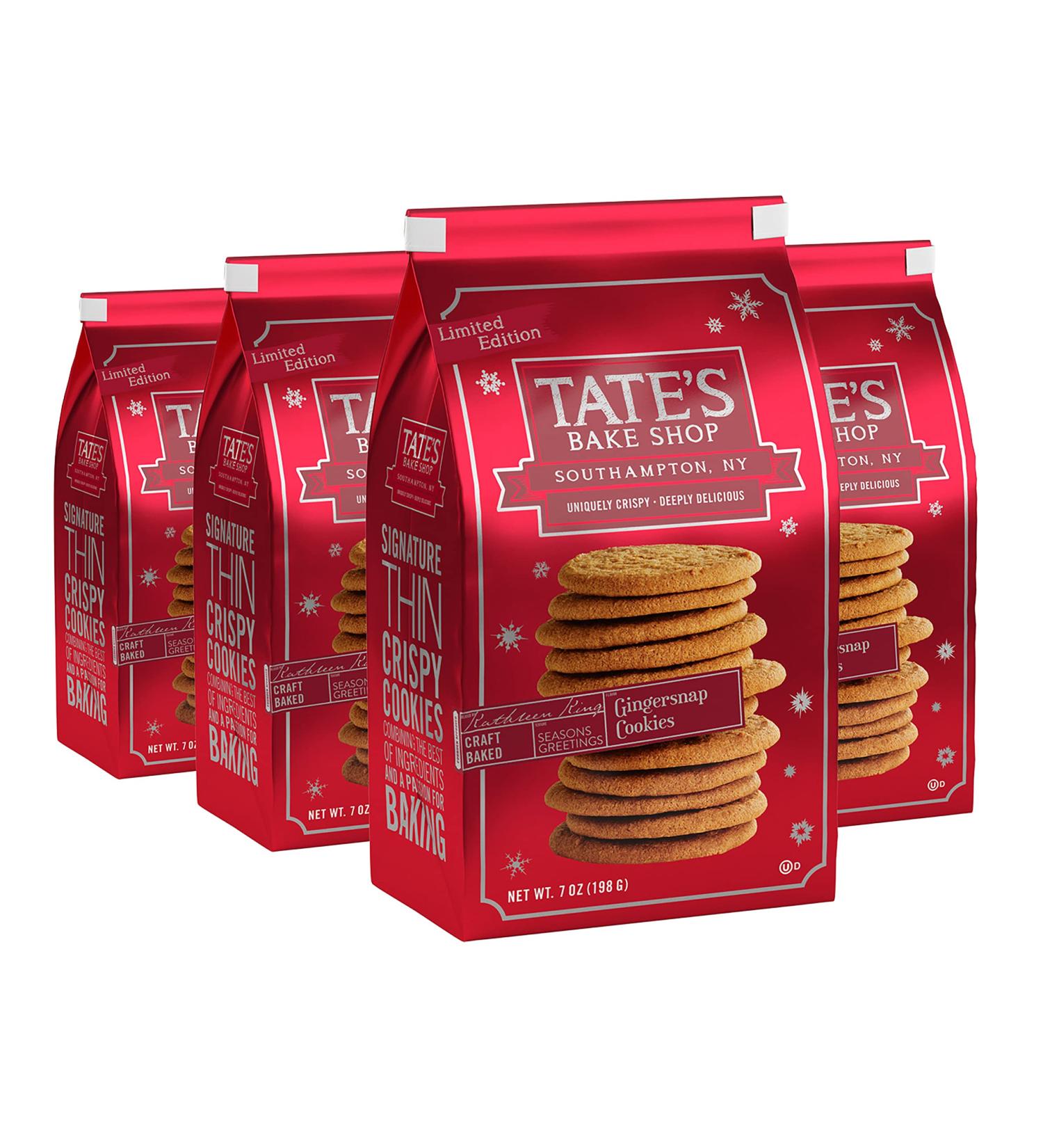 Tates Bake Shop Gingersnap Cookies - Limited Edition Holiday Cookies (4 x 7 oz Bags) - Buy Online on GoSupps.com
