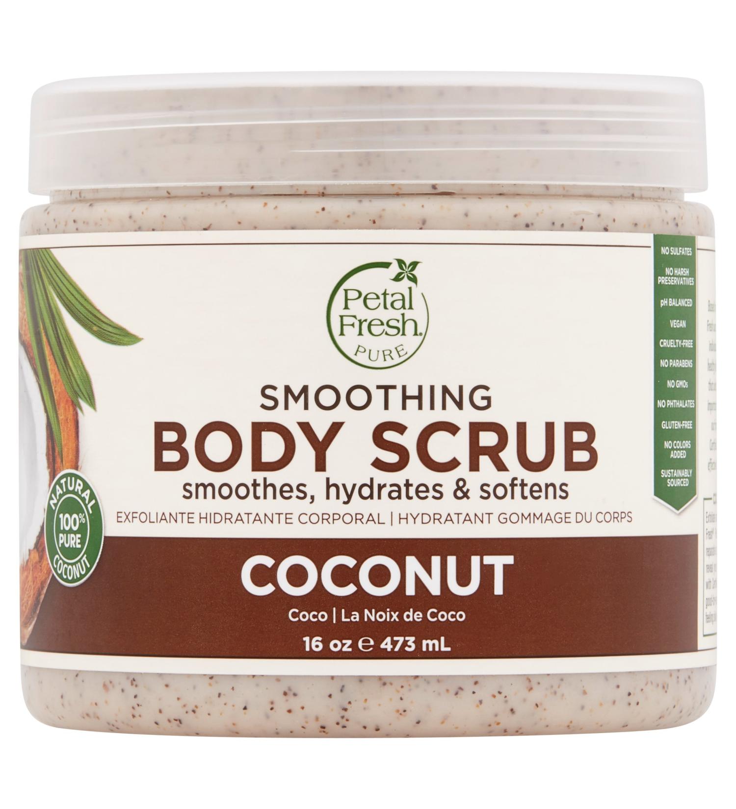 Petal Fresh Coconut Oil Body Scrub 16 oz - Natural Exfoliating Scrub for Smooth Skin | International Shipping - Buy Online on GoSupps.com