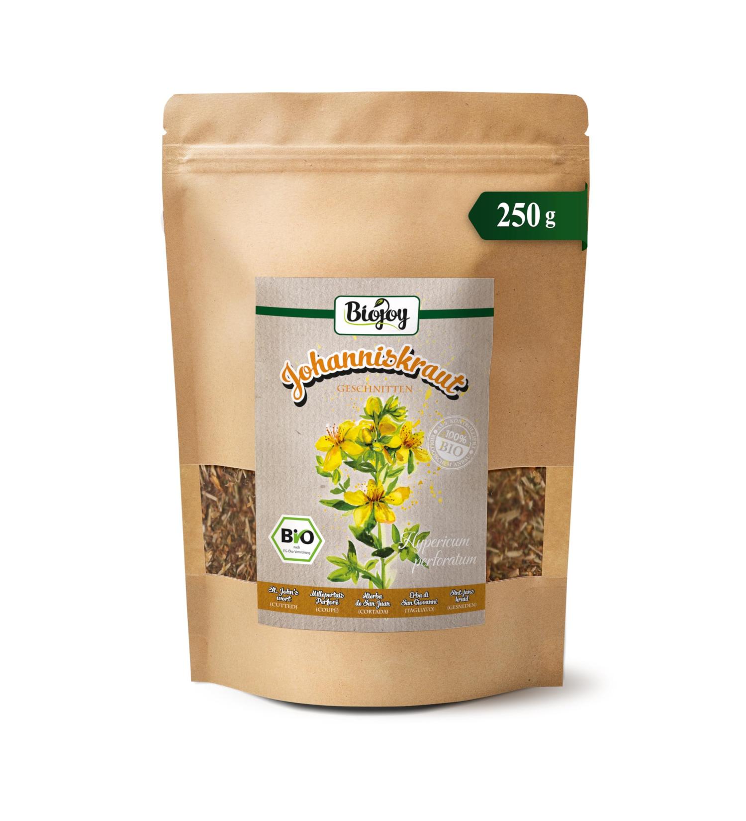  Biojoy Biojoy Organic St. John's wort herbal tea (250g) dried and cut (Hypericum perforatum) - Buy Online on GoSupps.com