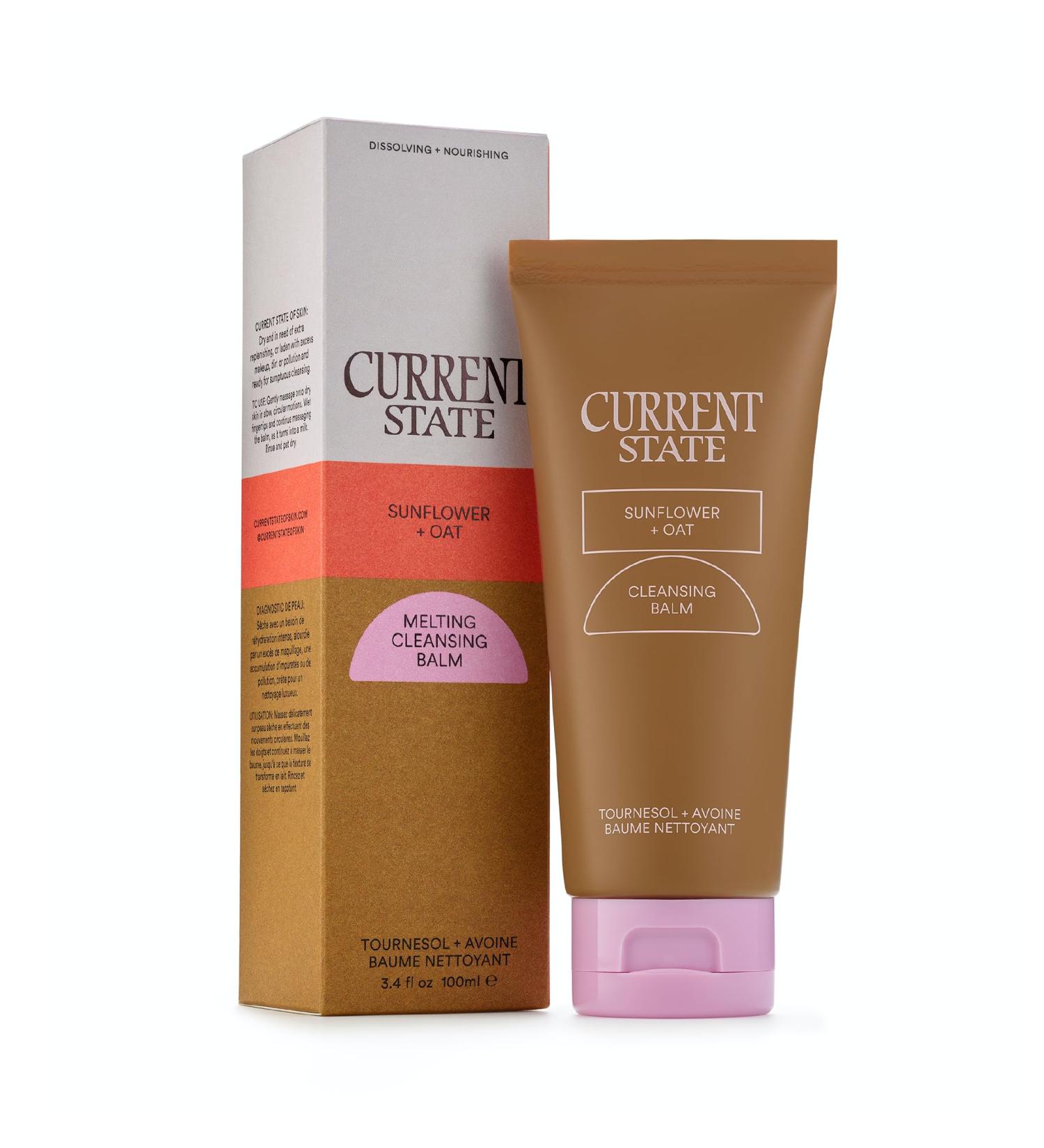 Sunflower + Oat Melting Cleansing Balm | Current State | Ultra-Replenishing Makeup Remover | Gel-to-Milk Formula | 3.4 oz | Made in the USA - Shop Now - Buy Online on GoSupps.com