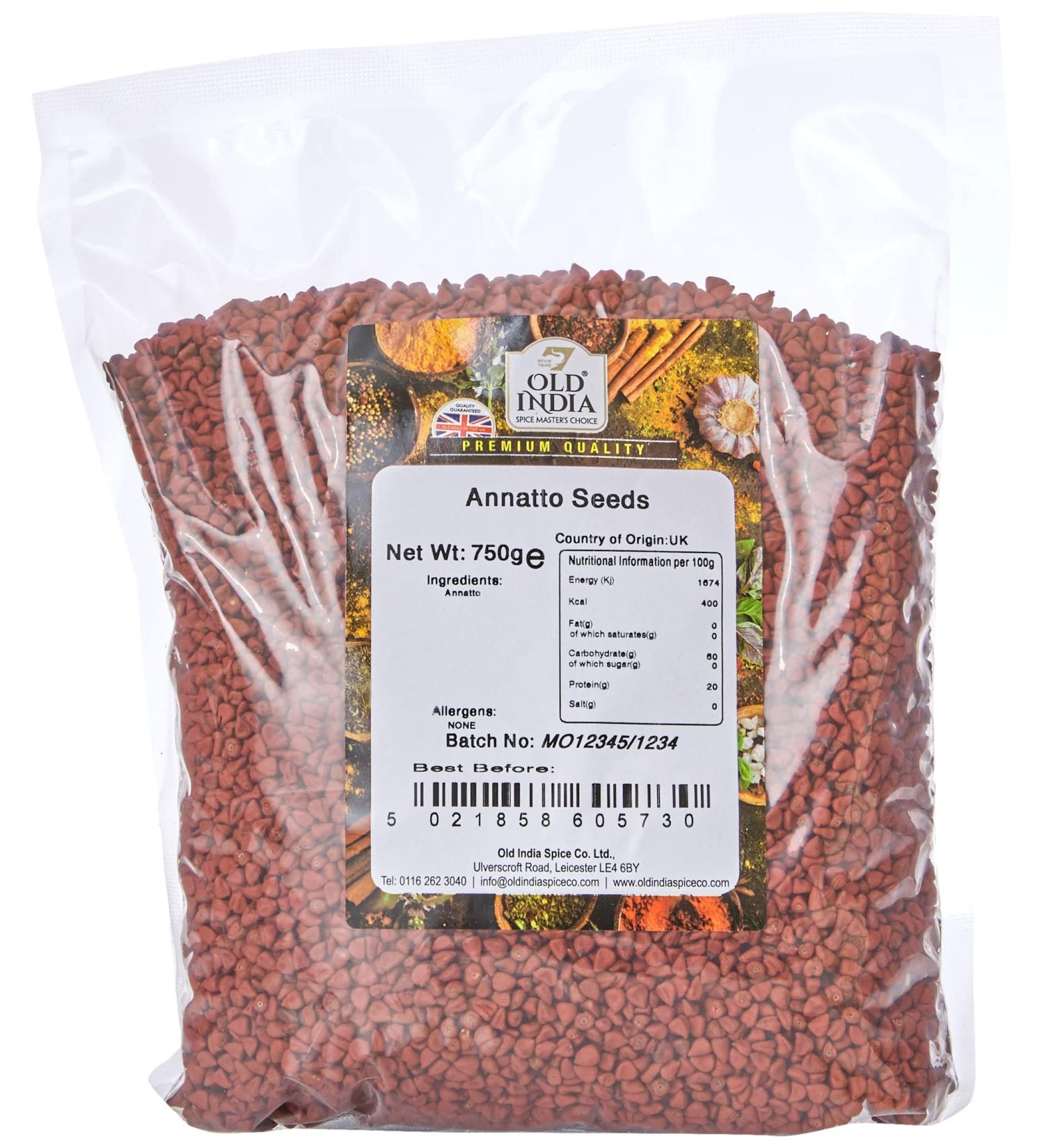Old India Annatto Seeds 750g - Natural Dye Spice - Pack of 1 - Buy Online on GoSupps.com