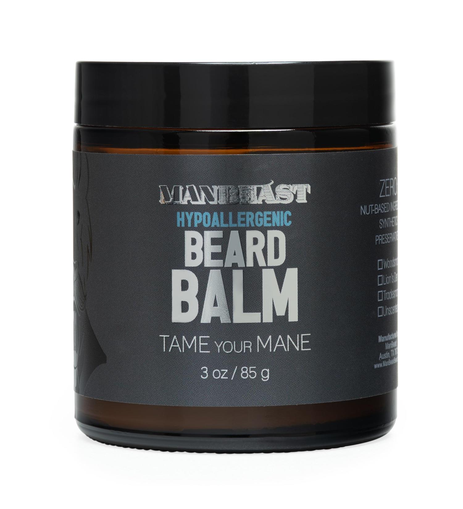 Hypoallergenic Nut-Free Beard Balm | 100% Natural No Synthetics | Light Hold & Conditioning | Seed-Based Oils (Unscented - Buy Online on GoSupps.com