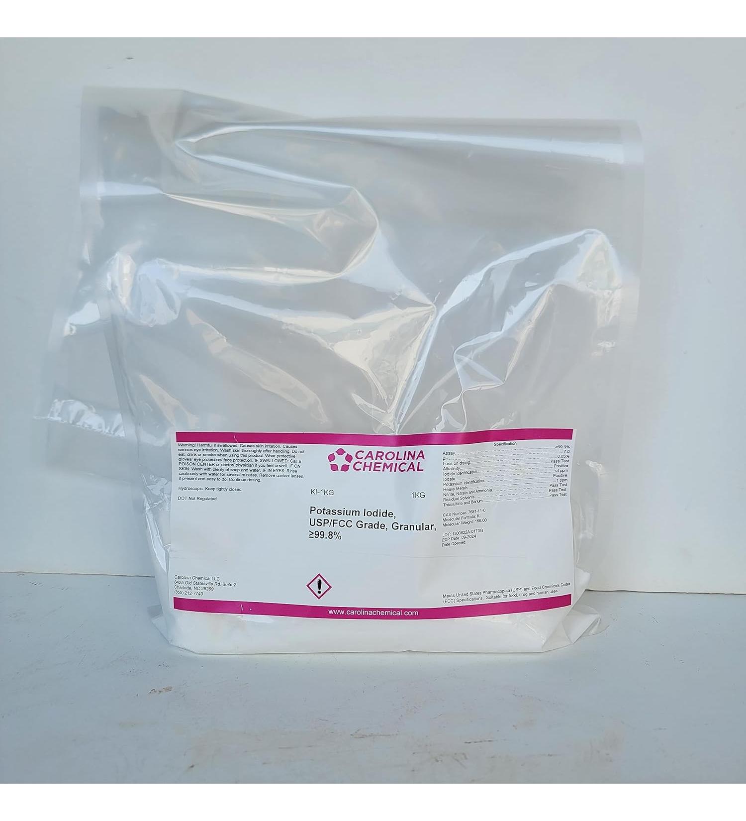 Potassium Iodide Pharmaceutical USP Grade Powder Crystals 1 Kilogram