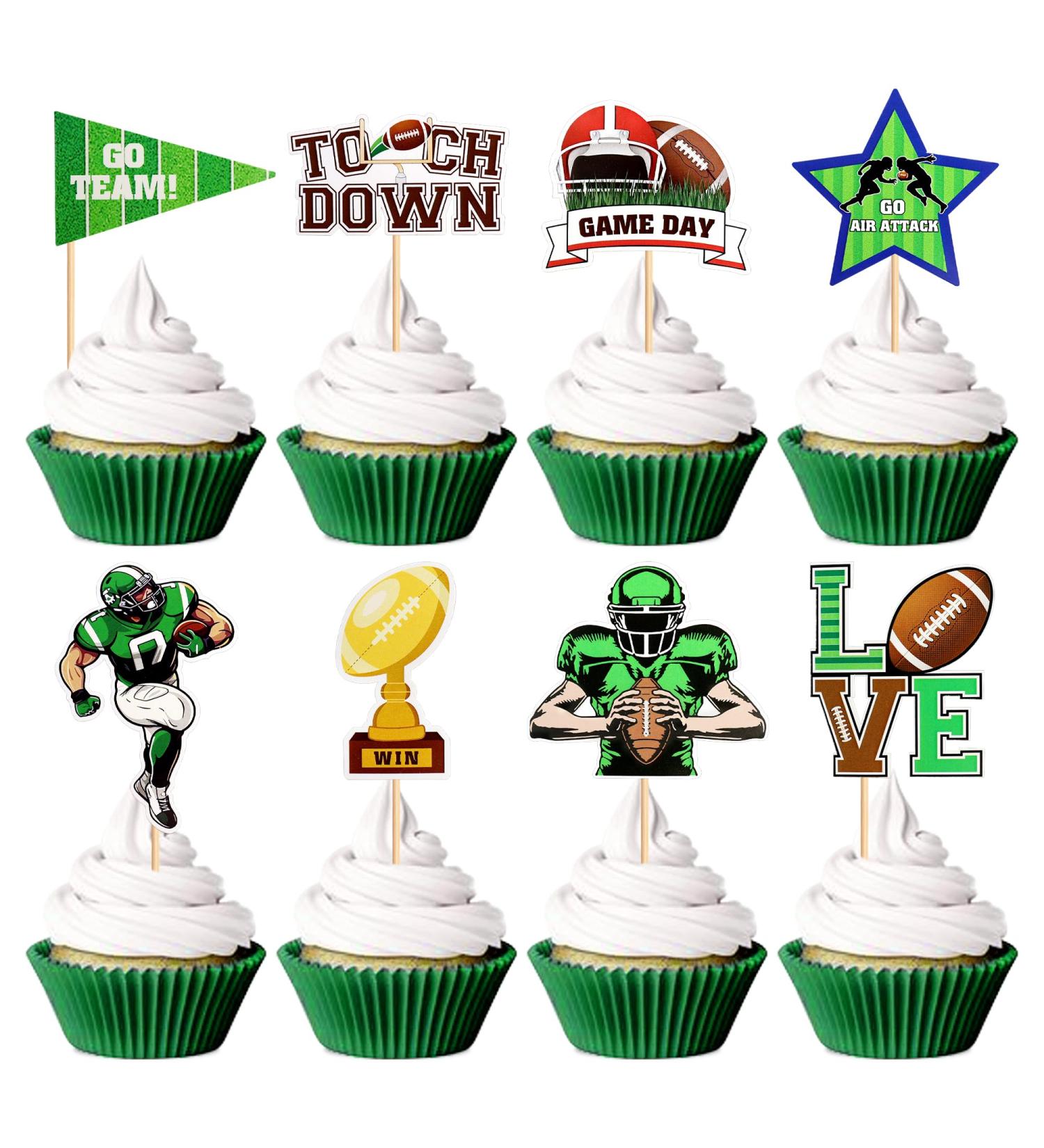 Ercadio 24 Pack Rugby Ball Cupcake Toppers Touchdown American Football Cupcake Picks Love Rugby Cupcake Toppers Rugby Cake Decor for Rugby Sports Theme Birthday Party Cake Supplies A-touch Down - Buy Online on GoSupps.com