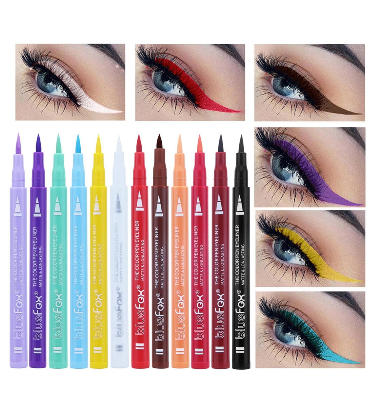 Neon Eyeliner - Rainbow Matte Quick-Dry Neon Eyeliners - Smudge Proof Waterproof Neon Eyeliner Pencil Set 12 Colors Pigmented Eye Liner for Face and Body Paint Rowces - Buy Online on GoSupps.com
