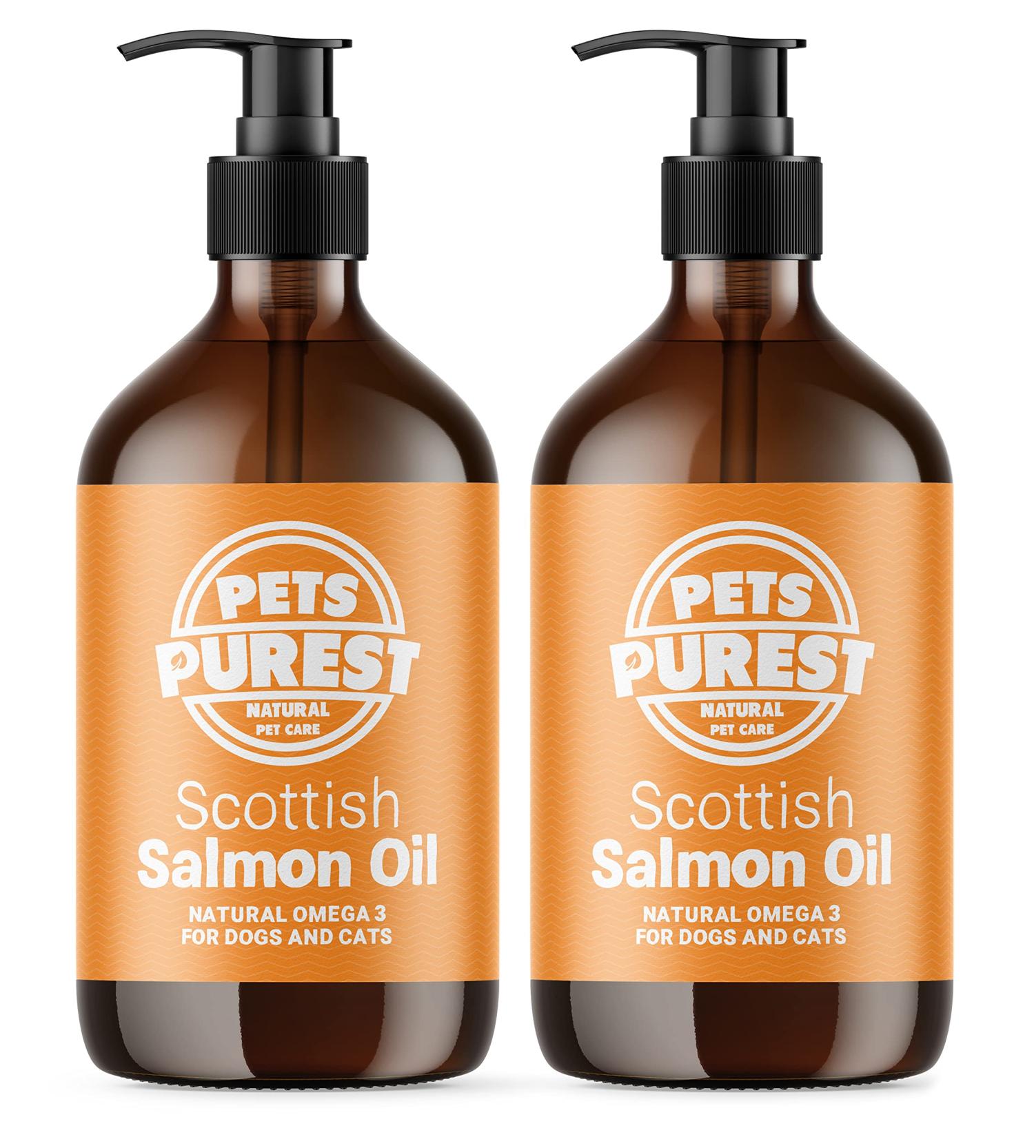 Pets Purest Scottish Salmon Oil - 2 x 300ml Omega 3, 6 & 9 Fish Oil Topper for Pets | Natural Coat & Immune Support, Itchy Skin Relief, Joint & Brain Health - Buy Online on GoSupps.com