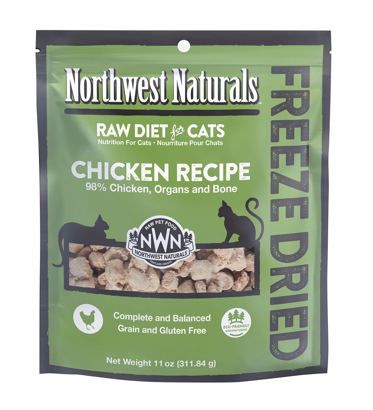 Northwest Naturals Freeze Dried Chicken Cat Food Training Treats - 11oz Pack of 1 | Grain-Free Gluten-Free Pet Food - Buy Online on GoSupps.com