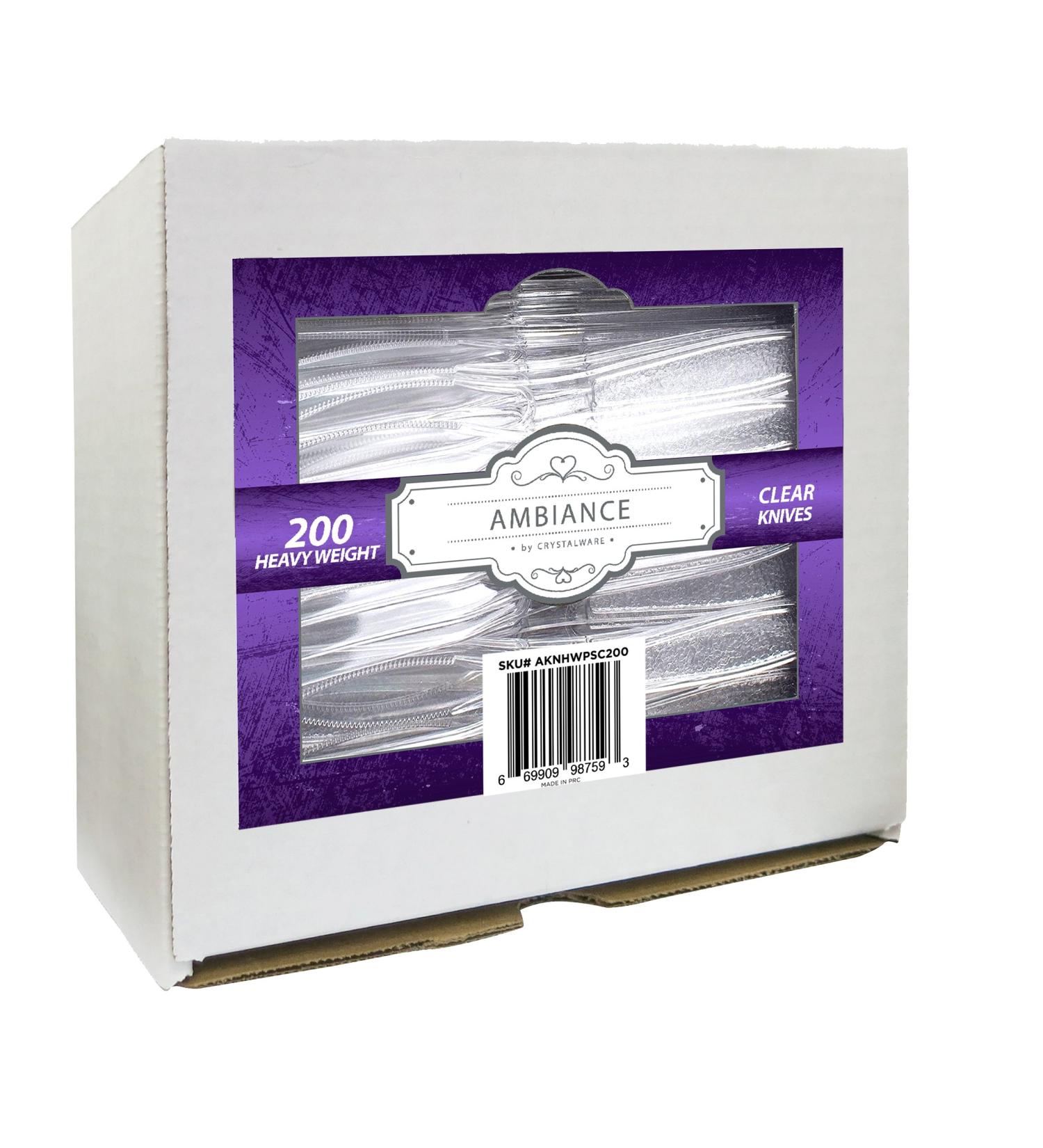 200 Pack Heavy Duty Disposable Plastic Knives - Food Grade Silverware Flatware Clear Cutlery - Buy Online on GoSupps.com