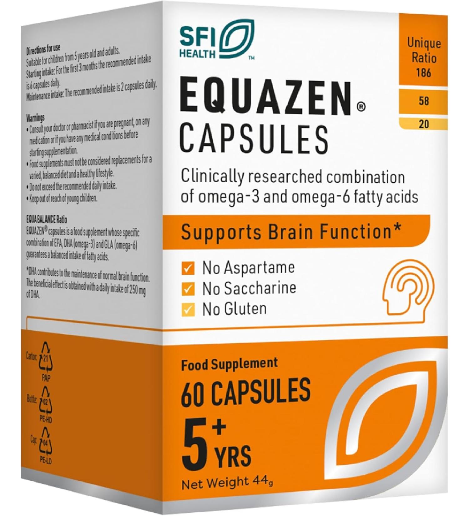 Equazen Eyeq 60 Capsules - Premium Omega 3 & 6 for Cognitive & Eye Health - International Shipping Available - Buy Online on GoSupps.com