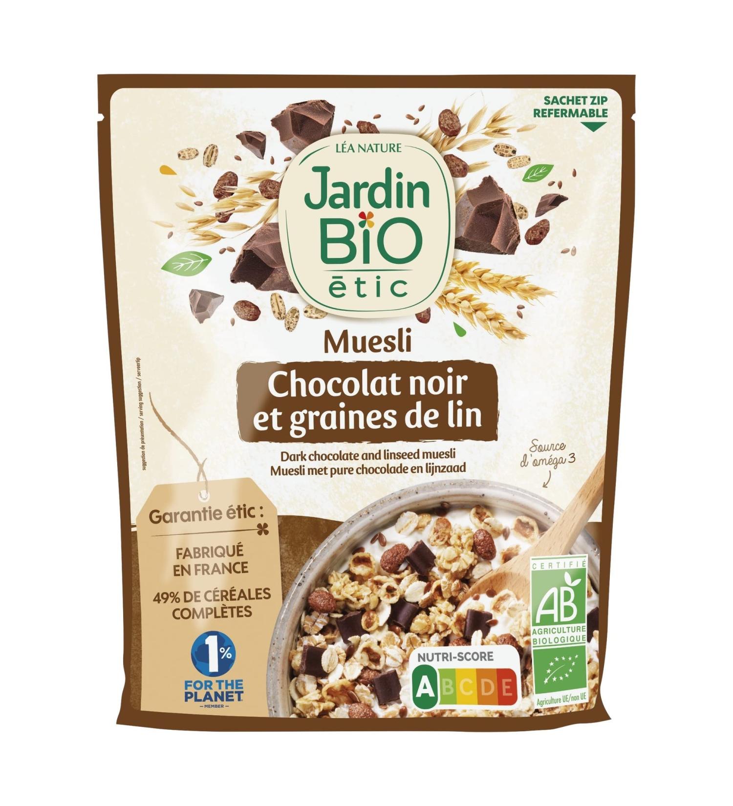 Jardin BiO tic - Dark Chocolate and Flax Seed Muesli 375g