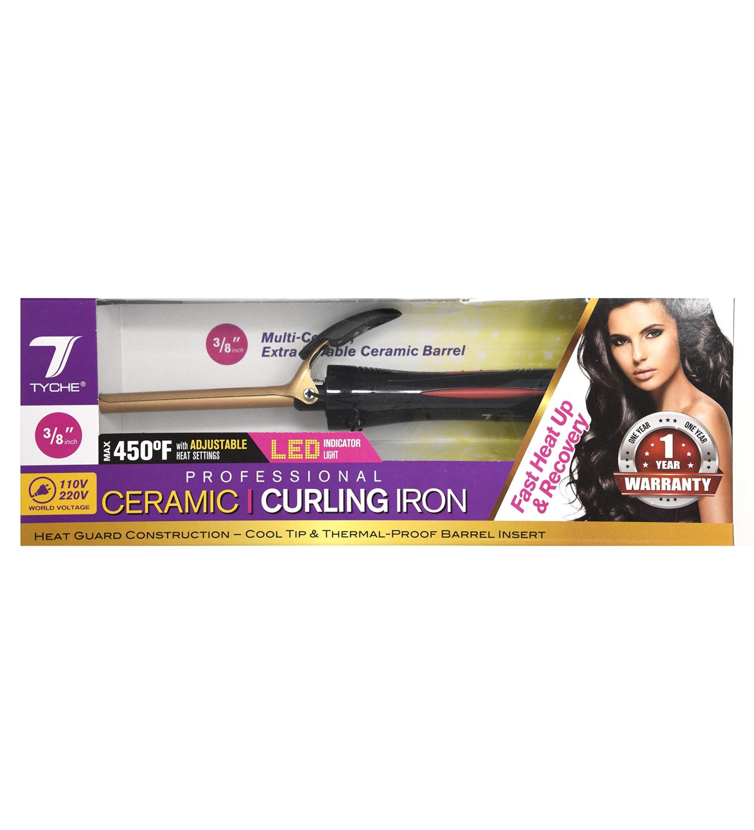 Tyche Professional 3/8 Inch Ceramic Curling Iron - Perfect Curls for All Hair Types | International Shipping Available - Buy Online on GoSupps.com