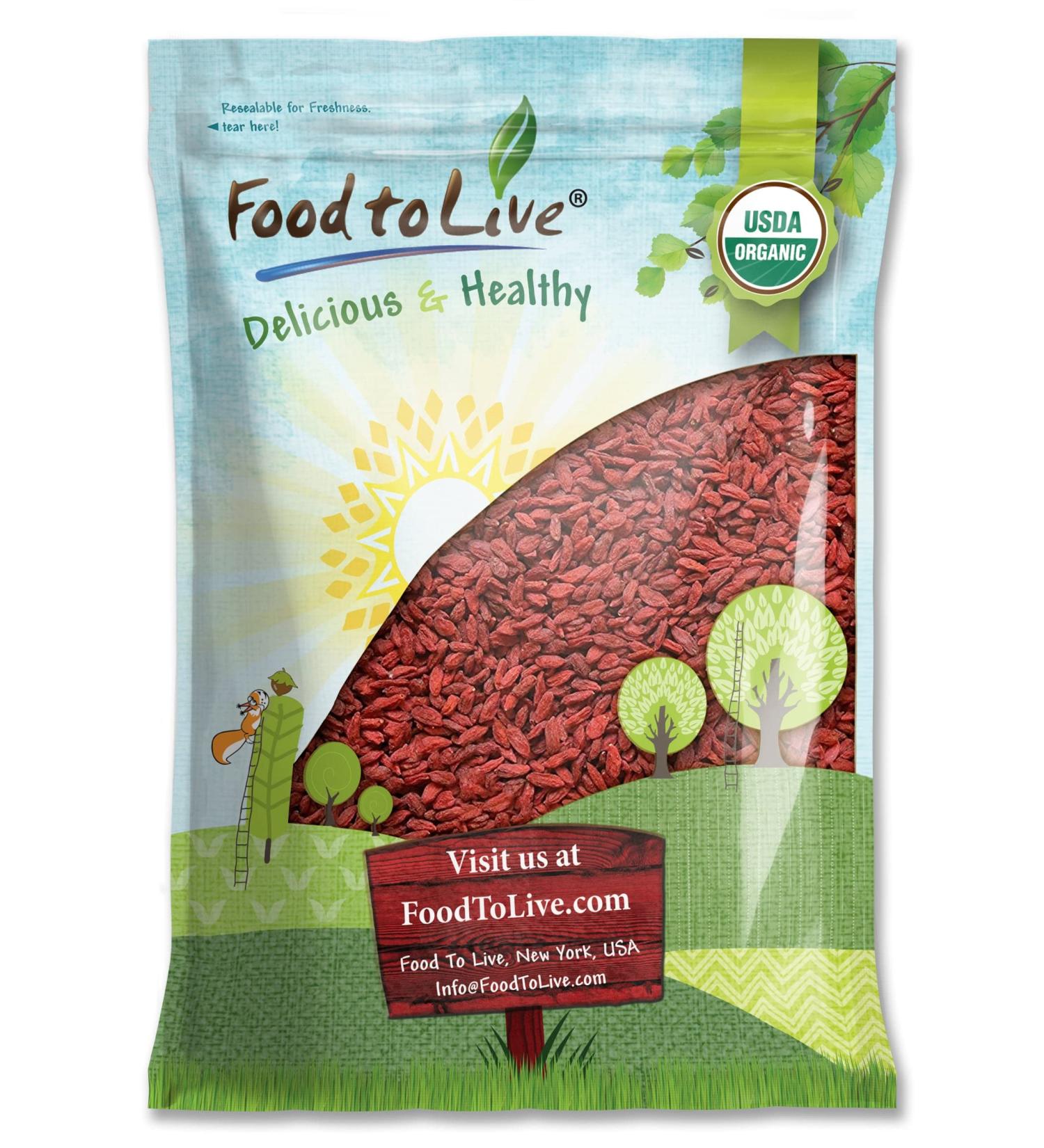 Organic Goji Berries 6 Pounds - Large, Juicy, Non-GMO | Raw Vegan Sirtfood Bulk Goji Berries - 6 Pound Pack - Buy Online on GoSupps.com