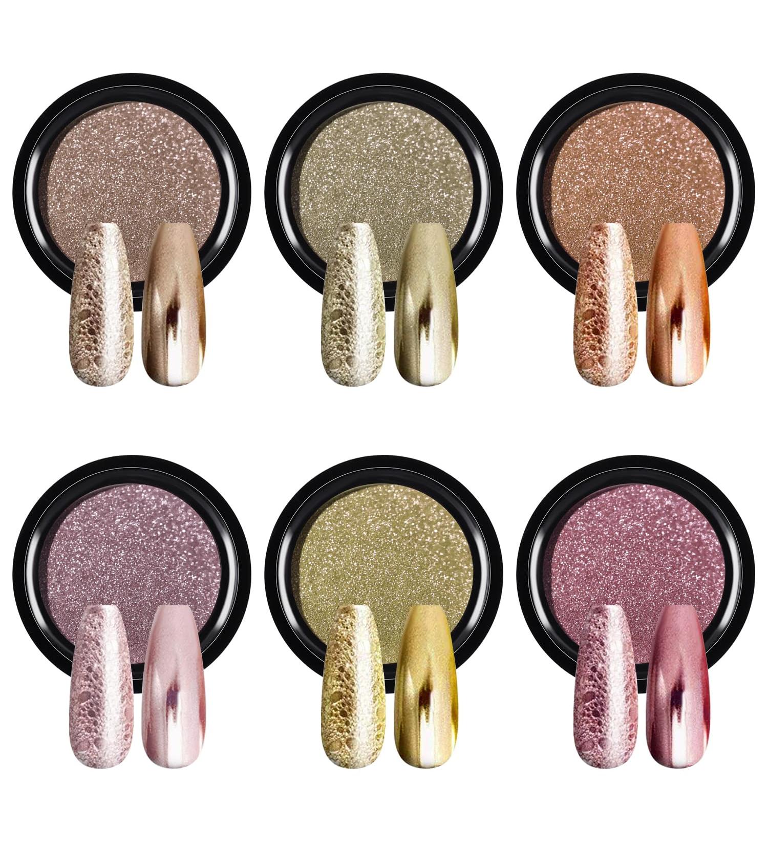 6 Couleurs Poudre Ongles En Or Rose Effet Chrome Ongle Miroir M Tallique Brillant Poudre Ongle Chrome Nails Paillette Ongles Nail Art avec Effet Miroir Pigment ongles Nail Art E-Chrome Powder 6 - Buy Online on GoSupps.com