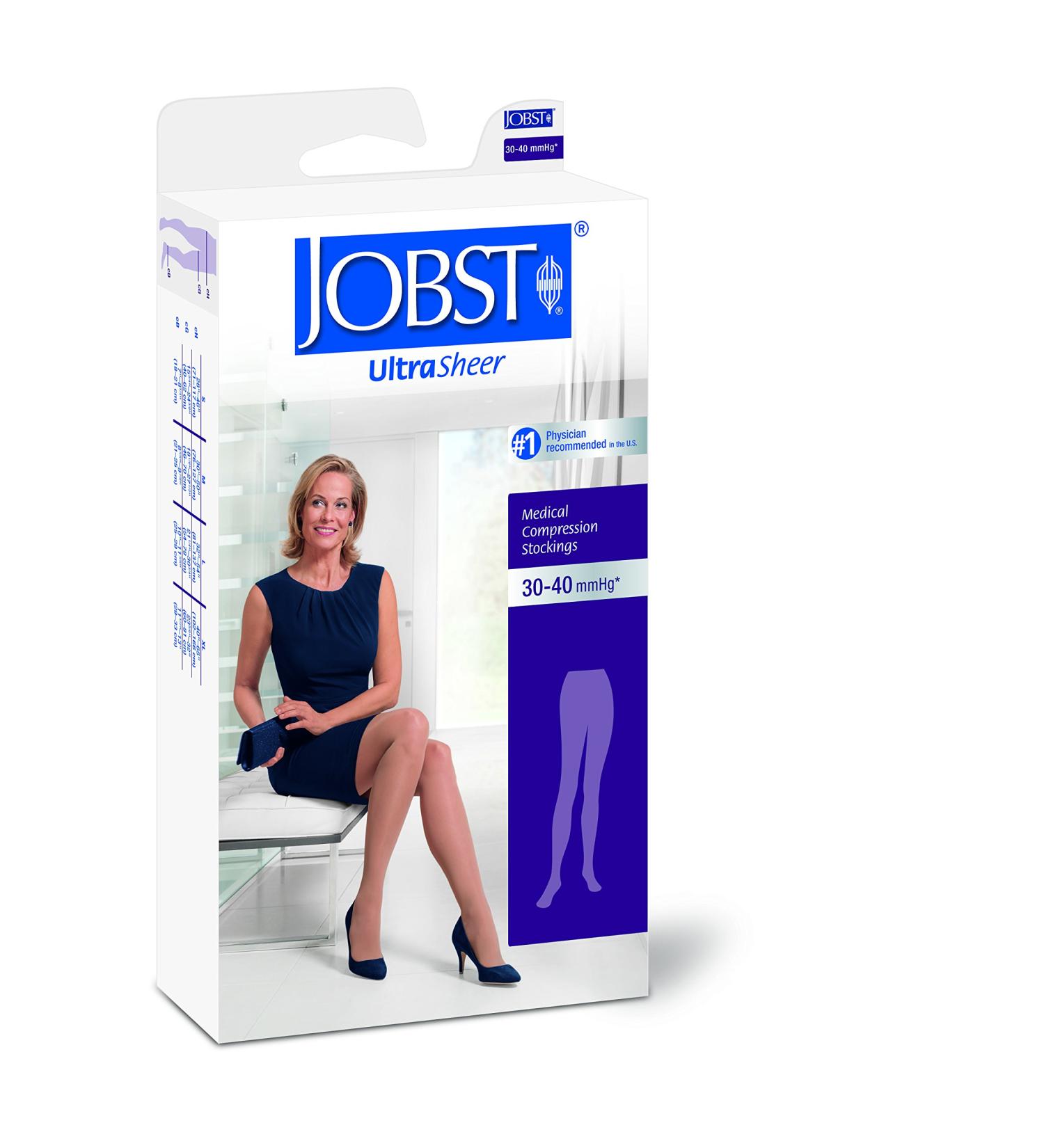 JOBST 119181 BSN Medical UltraSheer Compression Stocking Waist High 15-20mmHg Closed Toe Diamond Classic Black X-Large Pair