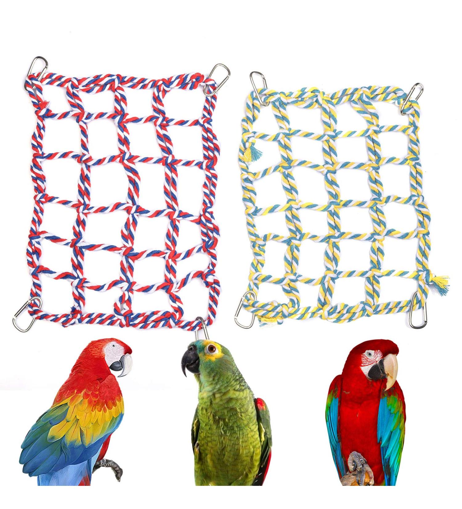 Petmolico 2 Pack Pet Climbing Rope Net Hammock Toy for Small Animals - Red + Yellow - Buy Online on GoSupps.com