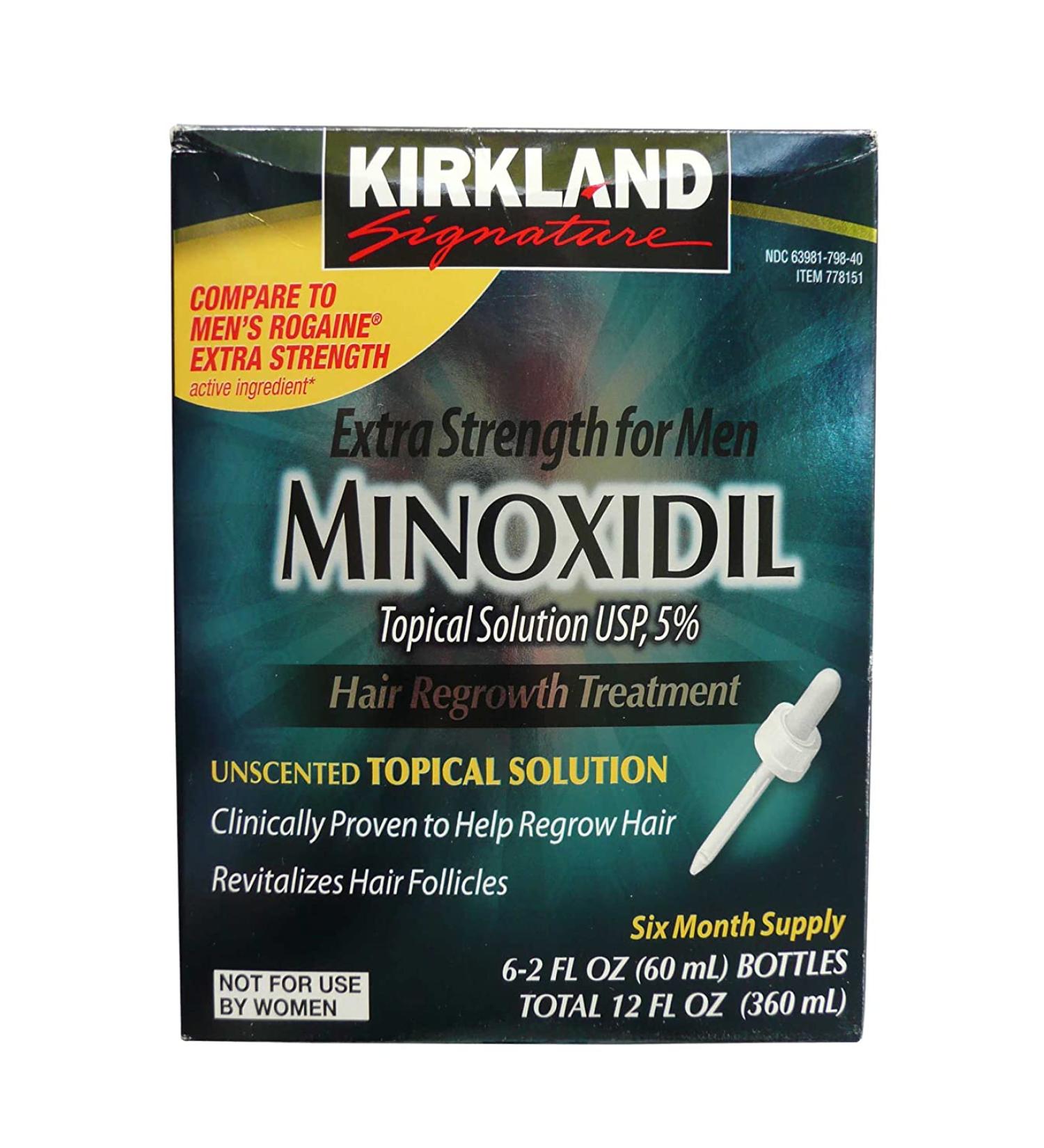 Kirkland Signature Minoxidil 5% Extra Strength Hair Regrowth for Men 12 Month Supply - 12 Fl. Oz - Buy Online on GoSupps.com