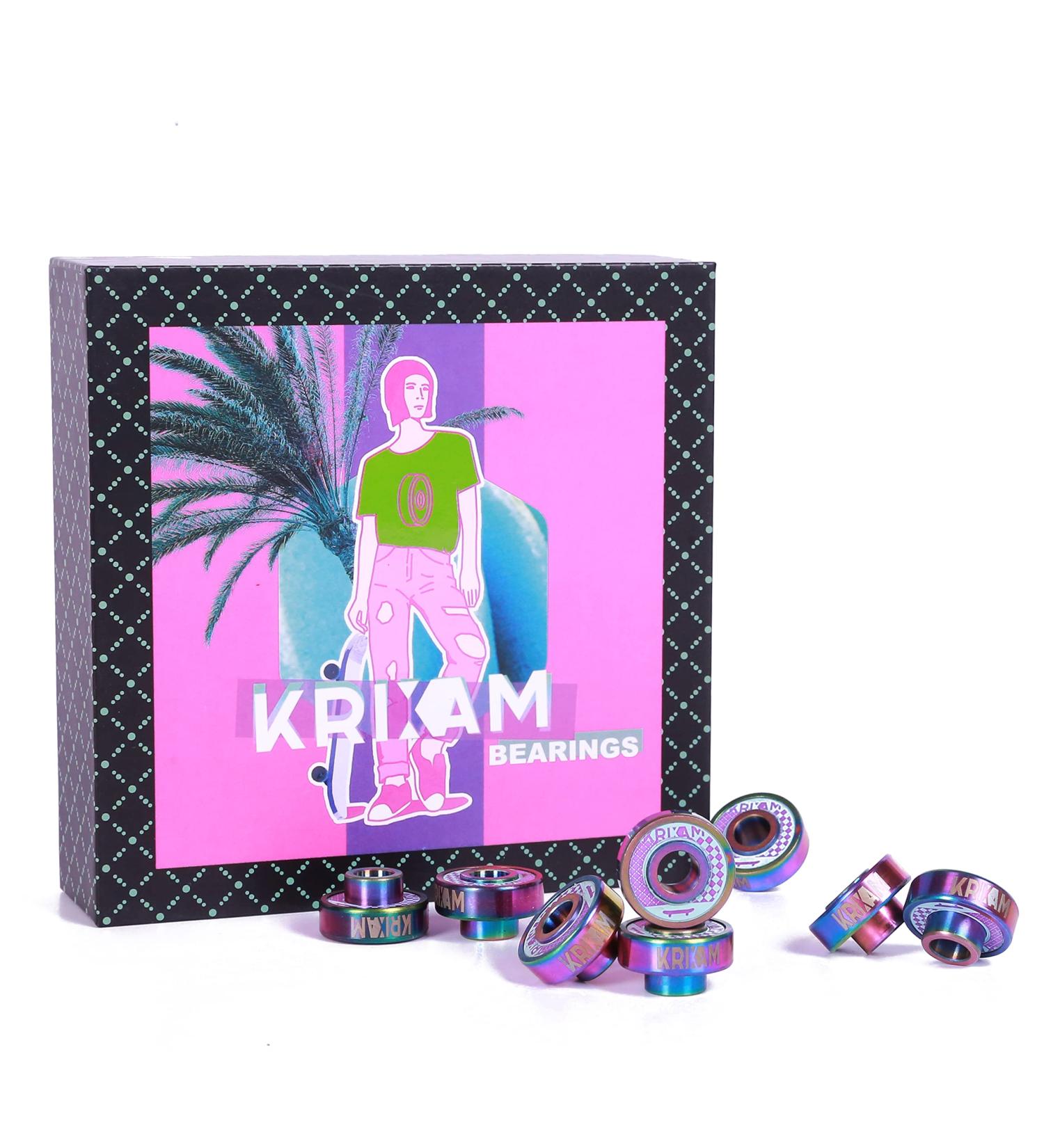 KRIXAM SG-B Skateboard Bearings with Black Ceramic  Longboard Bearings with Built in Spacers (Pack of 8) - Buy Online on GoSupps.com