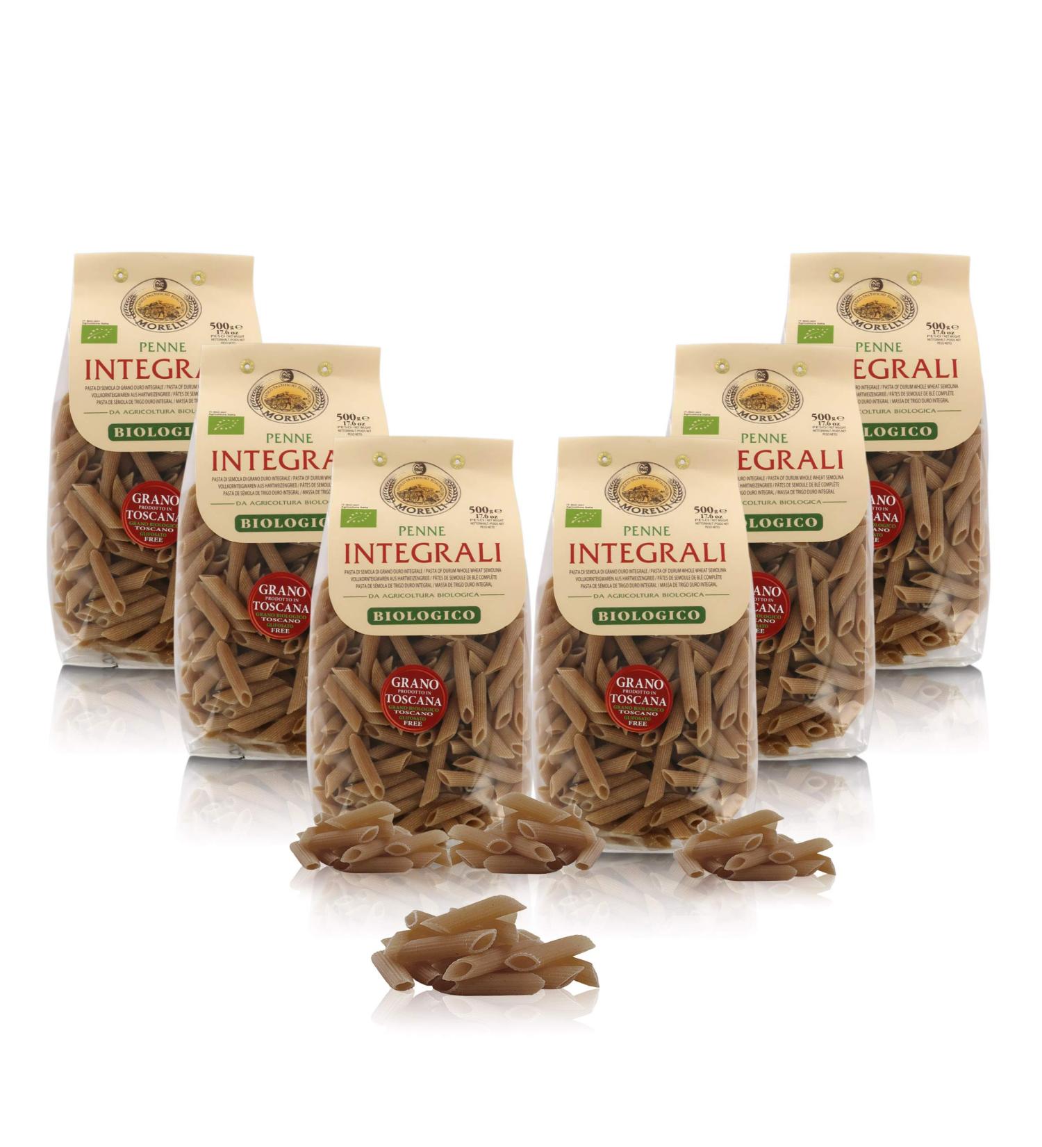 Integral Penmes with Organic Grano Toscano Flour Whole Paste 6 Packs of 500 g - Buy Online on GoSupps.com