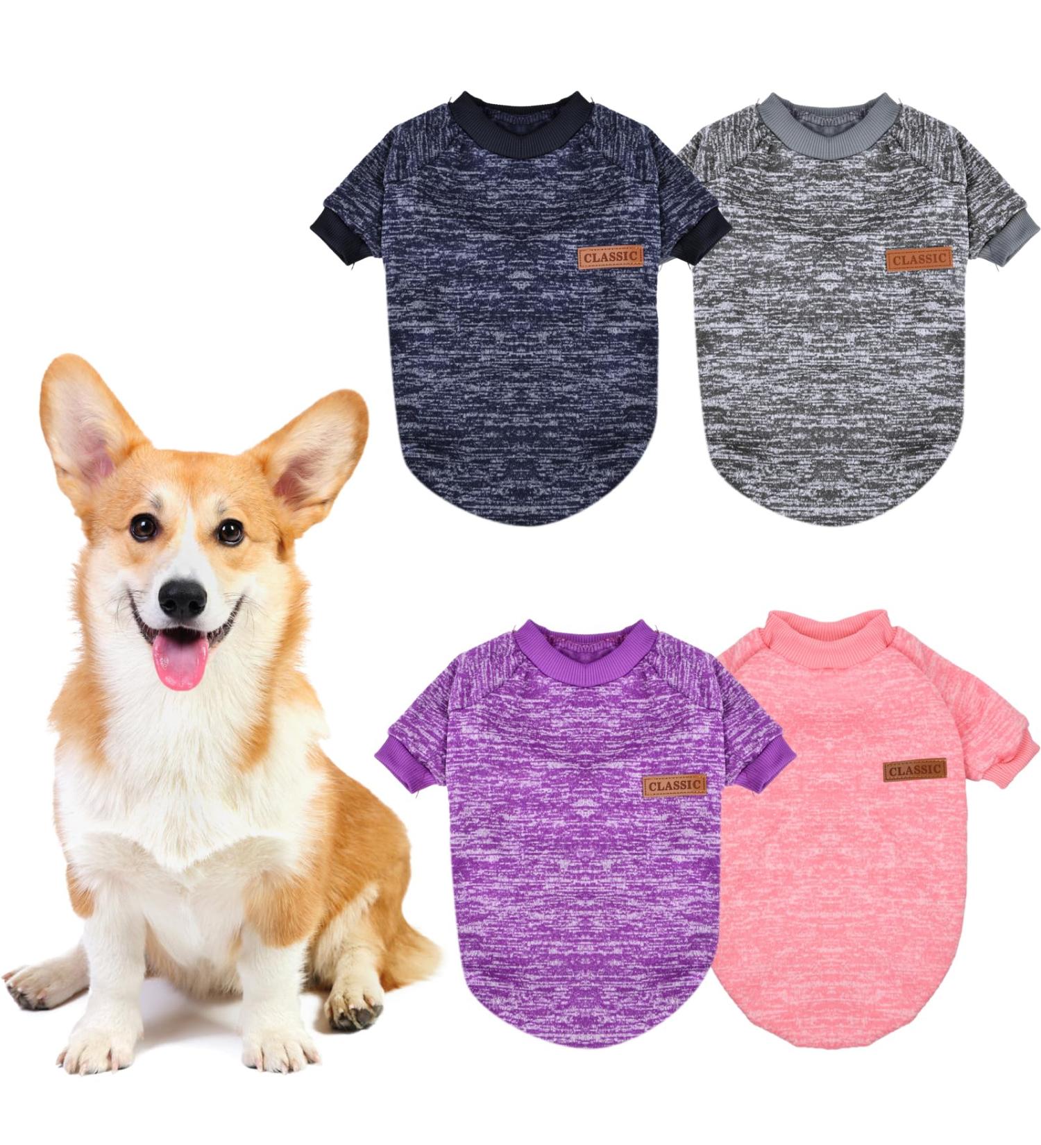 Wisebom Winter Dog Sweater 4PCs - Classic Knitting Warm Sweaters for Small & Medium Dogs (XS-XXL) - Soft Elastic & Easy to Carry - Buy Online on GoSupps.com