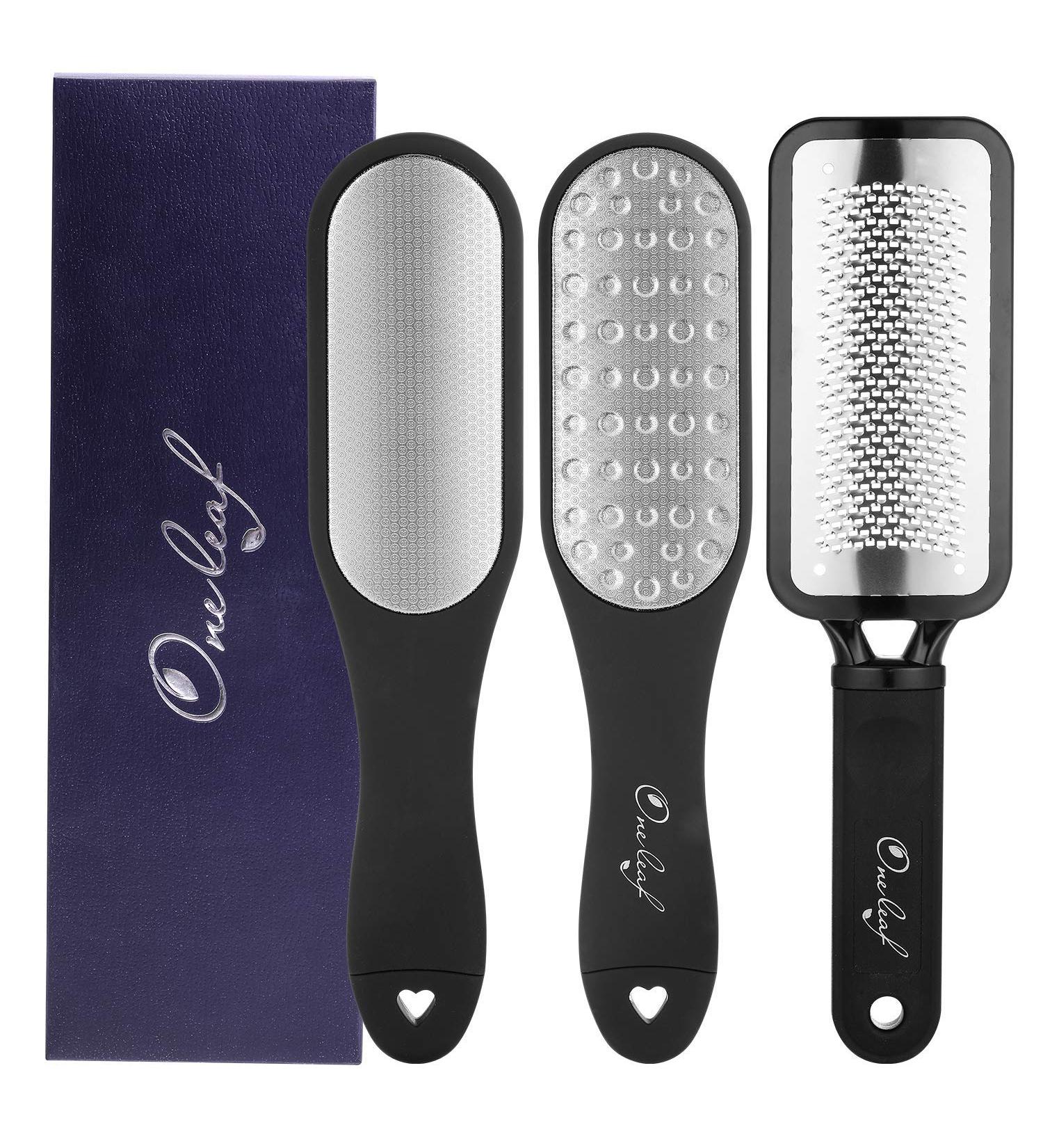 Oneleaf Professional Pedicure Kit - Foot File & Callus Remover for Smooth & Beautiful Feet - Includes Bag - 2pcs (Black) - Buy Online on GoSupps.com