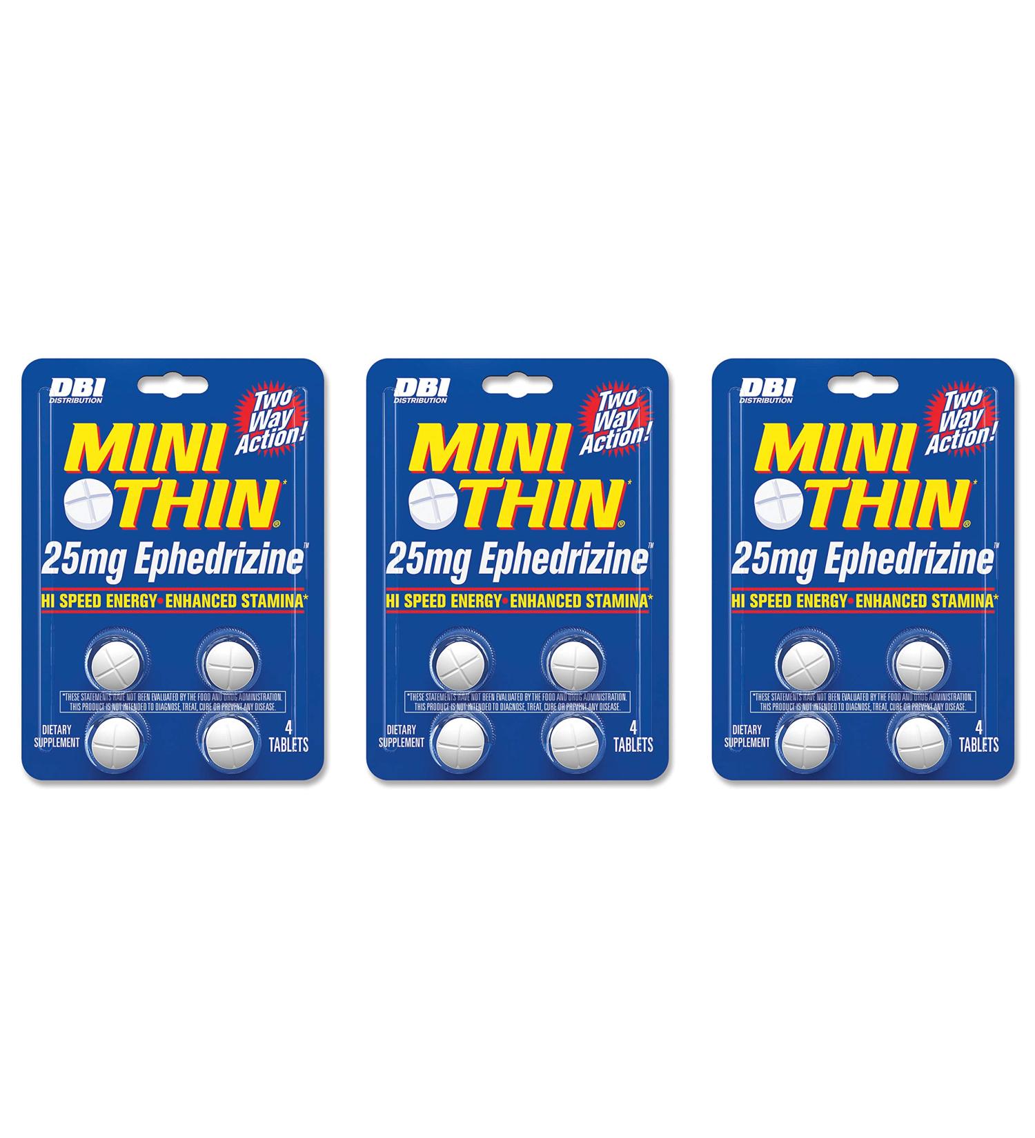Mini Thin Caffeine Pills - 205mg Energy & Stamina Boost - 4 Count (Pack of 3) | International Shipping Available - Buy Online on GoSupps.com