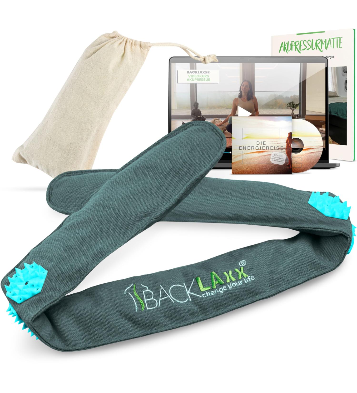 Backlaxx Acupressure Headband for Migraines & Headaches | Turquoise Head Massager | Relaxation & Beauty Device - Buy Online on GoSupps.com
