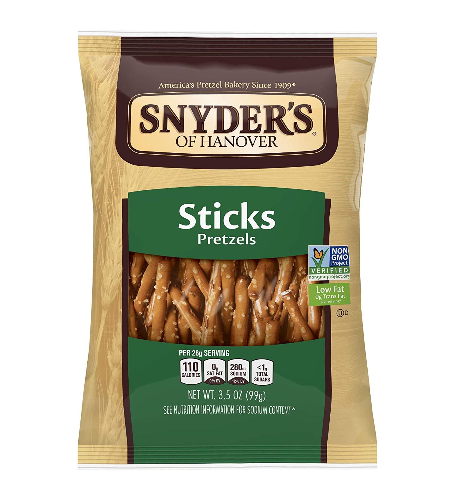 Snyder's of Hanover Pretzel Sticks 3.5 oz - 8 Pack | Delicious Snack - Buy Online on GoSupps.com