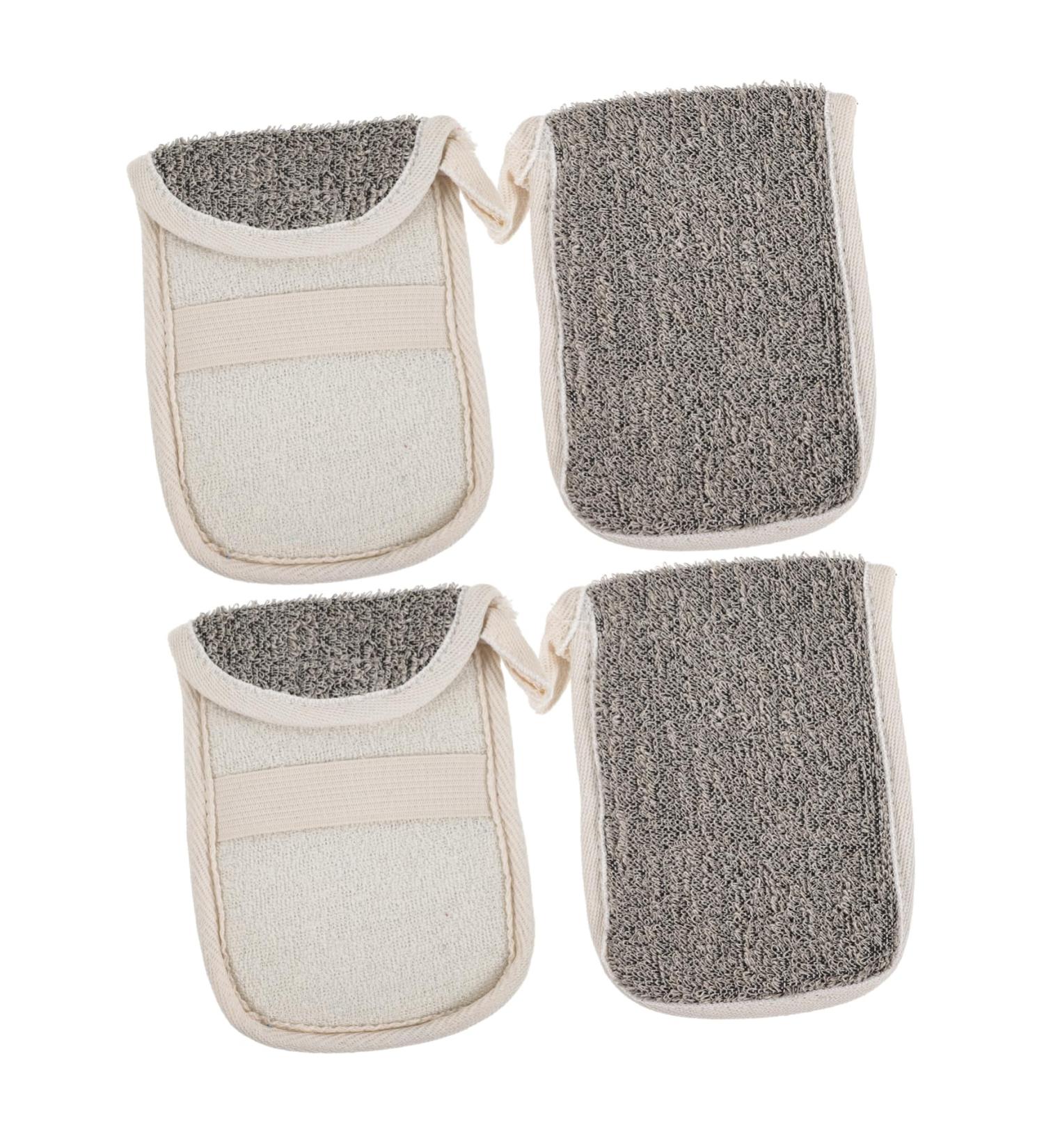 Healeved 4pcs Black Linen Soap Bag Foaming Exfoliating Storage Bag Mesh Soap Saver Bag Foaming Mesh Bag Flax - Buy Online on GoSupps.com