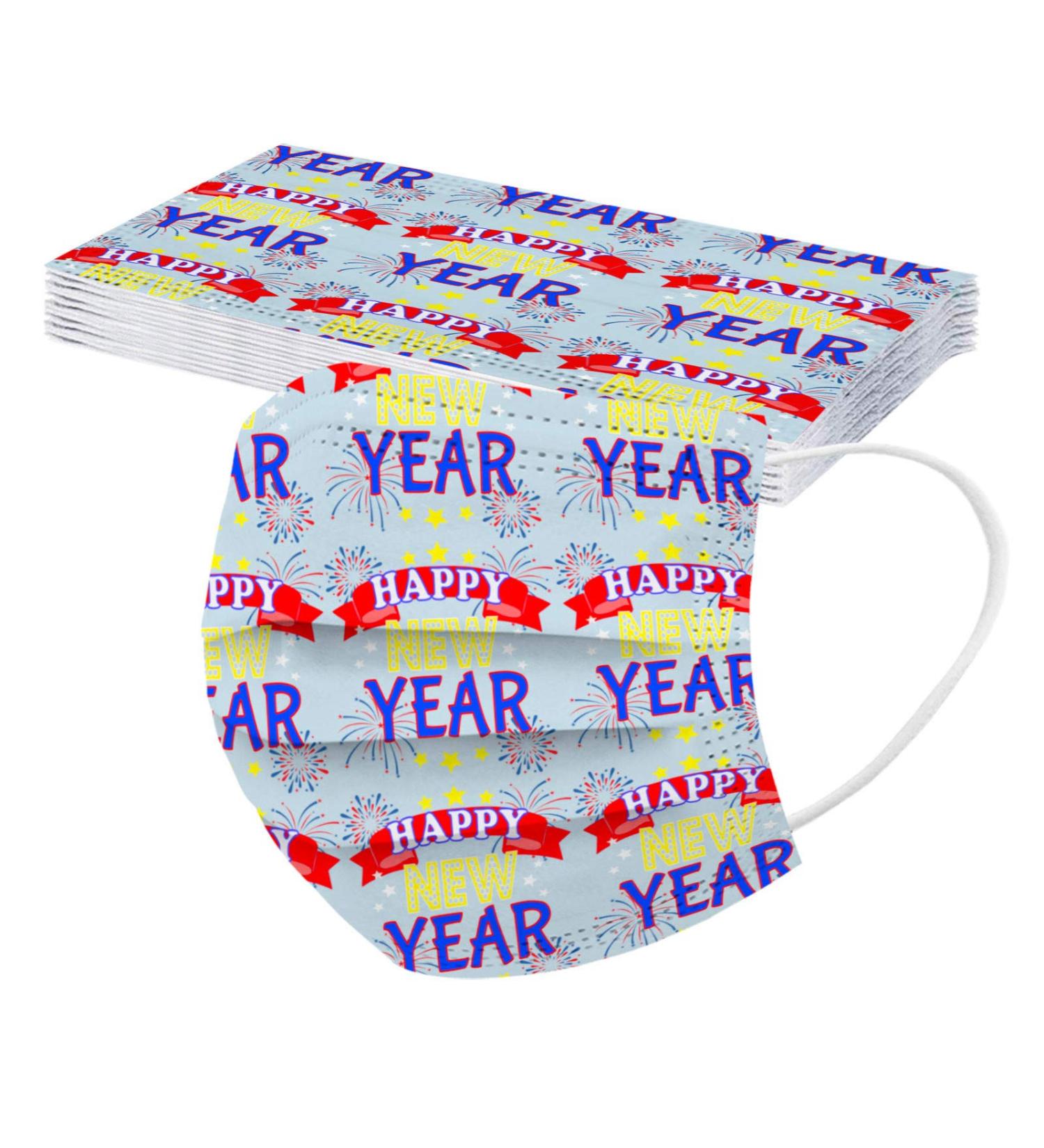 BEUU 10PCS Kid Outdoor Gear 2021 Happy New Year Disposable 3-Ply Disposable Face Mack Face Covering Bandana for Outdoor - Buy Online on GoSupps.com