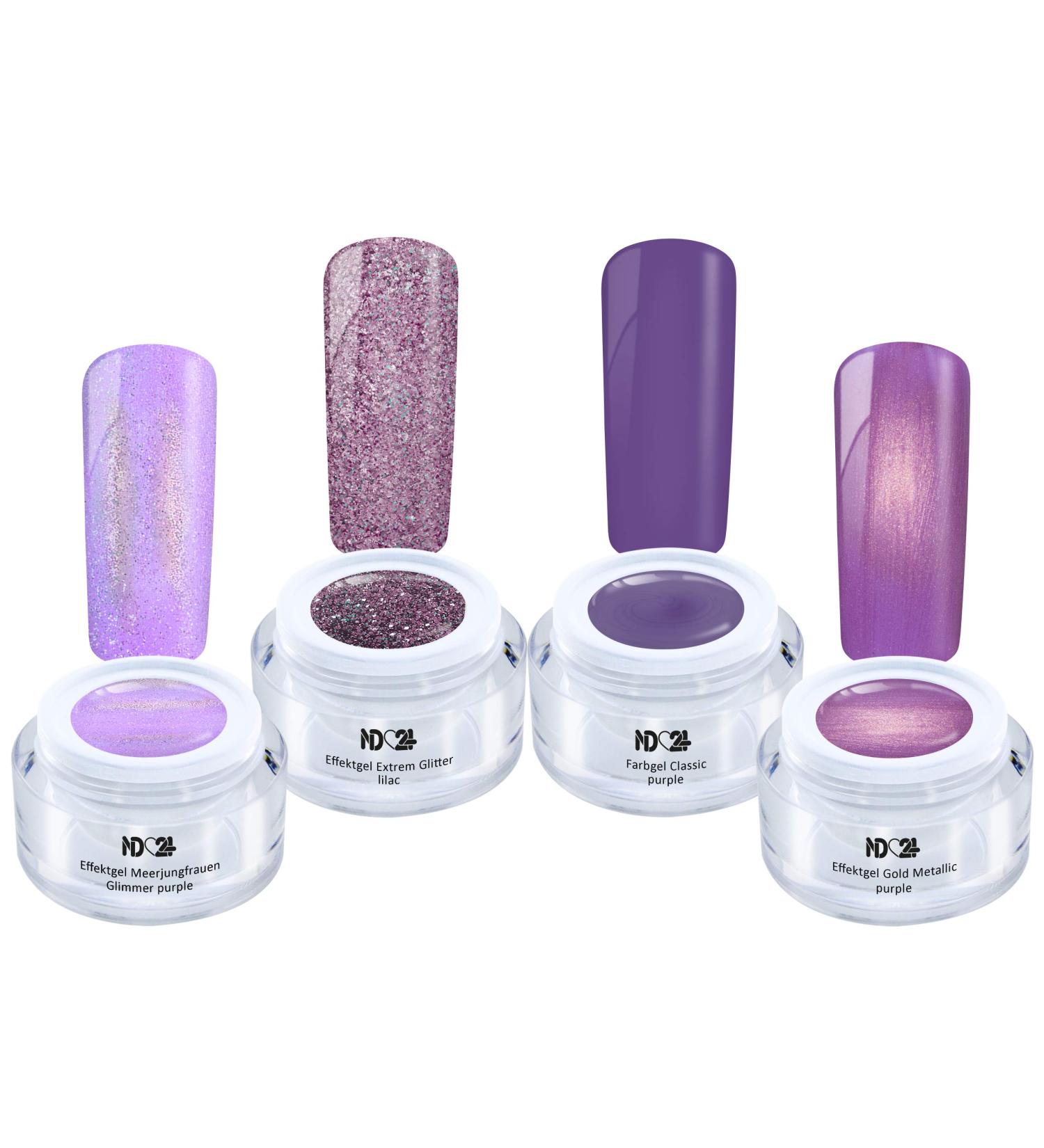 Purple Fame Collection Set - Color Effect Gel for Gel Nails - Made in Germany (4 x 5ml) | International Shipping Available - Buy Online on GoSupps.com