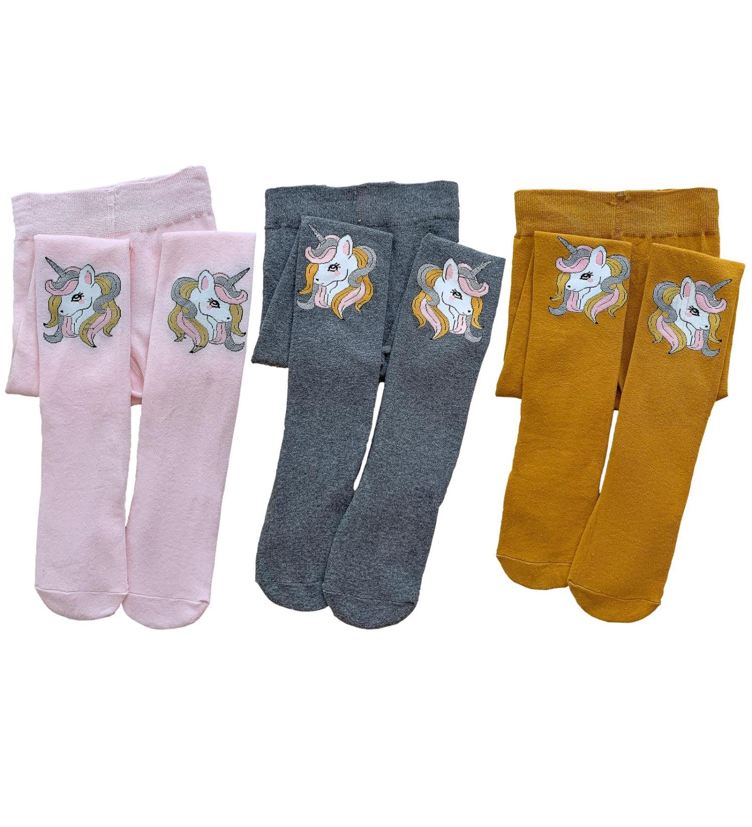 Silkglory 3PCS Baby Toddler Tights | Glitter Print Decorated Leggings | Seamless Stockings | Cotton Pantyhose for Girls 5-6 Years | Grey/Pink/Ginger - Buy Online on GoSupps.com
