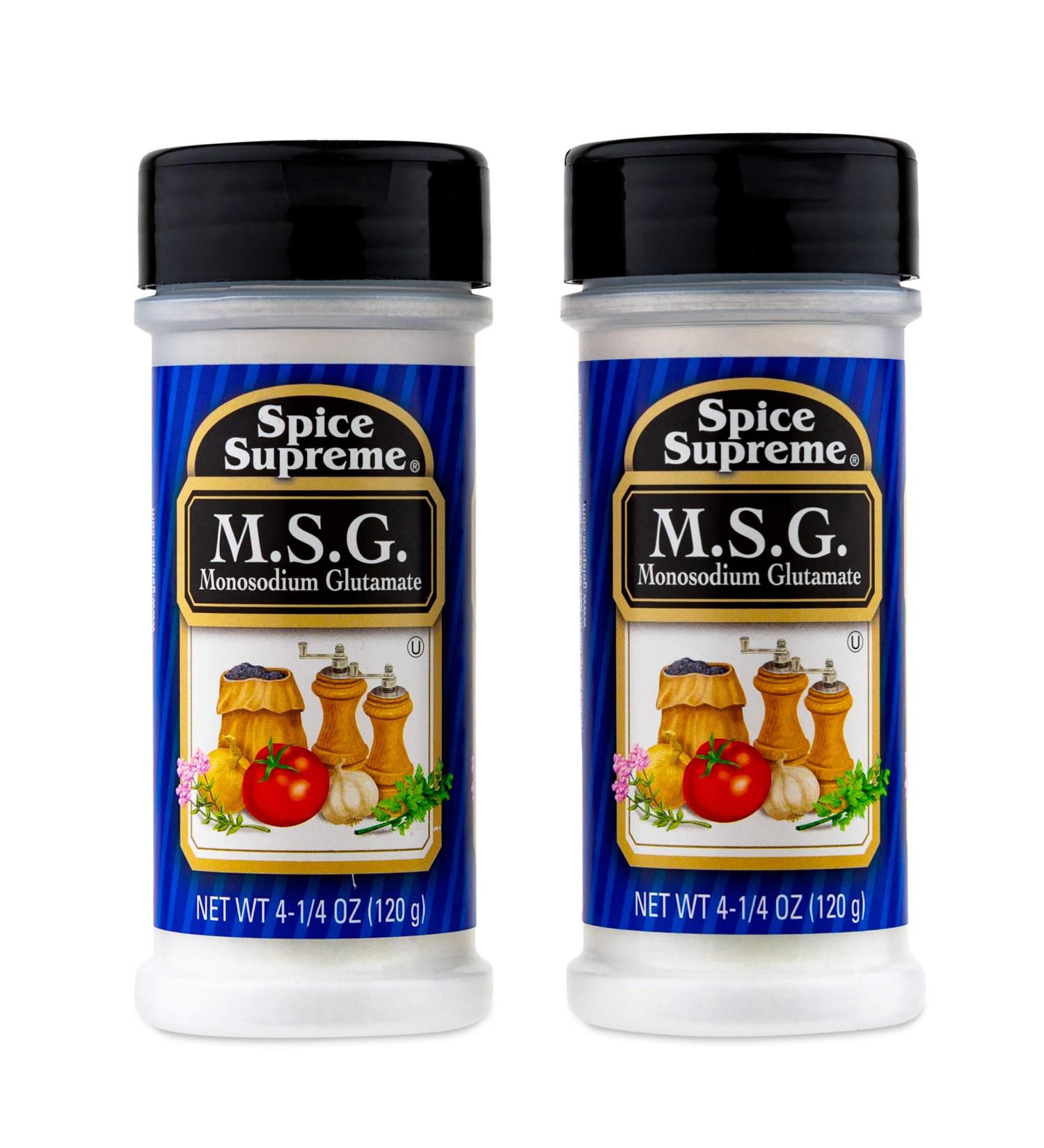 Spice Supreme M.S.G. Monosodium Glutamate, Plastic Shaker, 4.25-oz (MSG (Pack of 2))