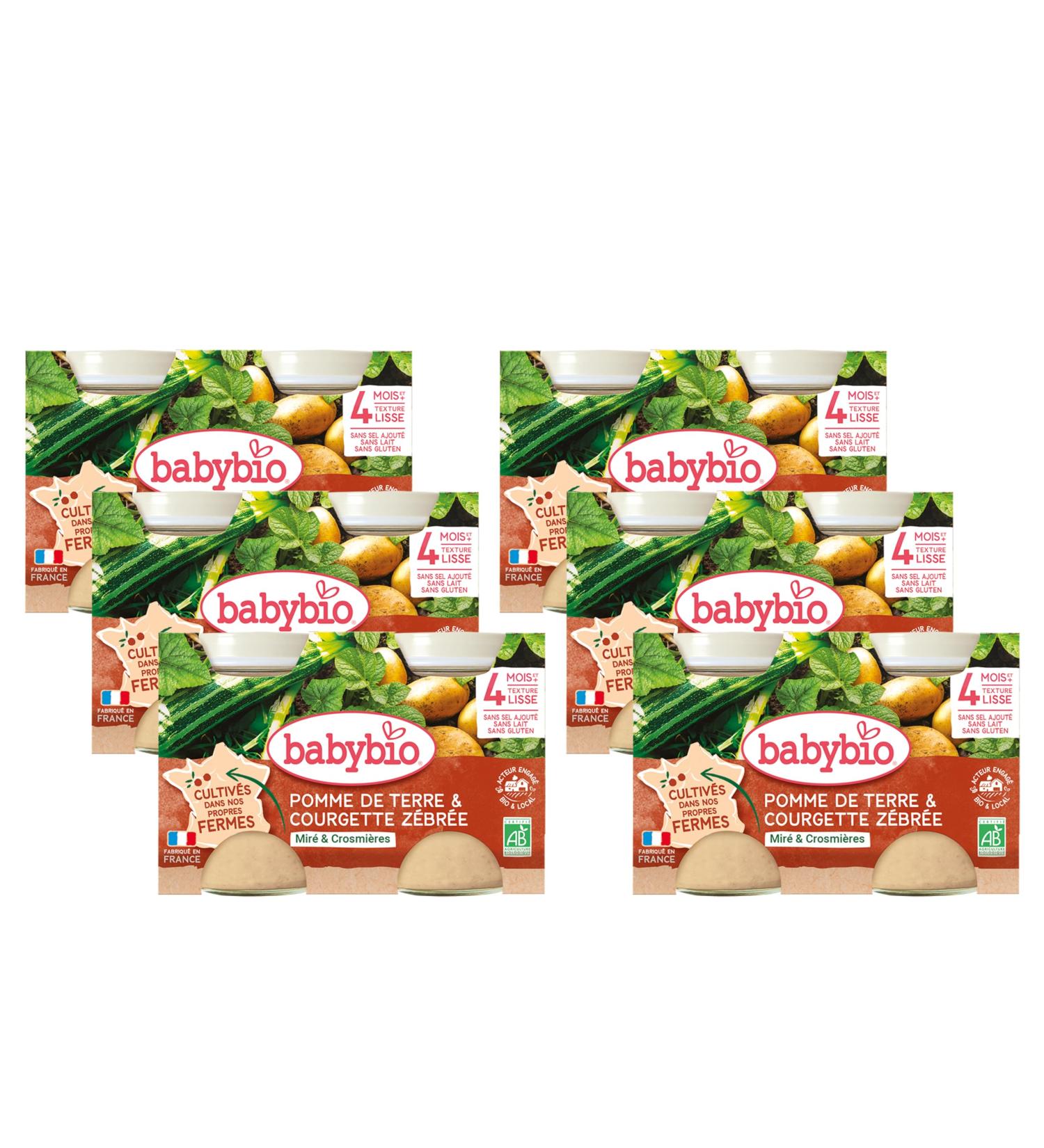 Babybio - Petits pots - Pomme de terre Courgette z br e - BIO - 4+ mois - 2x130g - Lot de 6 Pomme de terre Courgette z br e 2x130g (lot de 6) - Buy Online on GoSupps.com