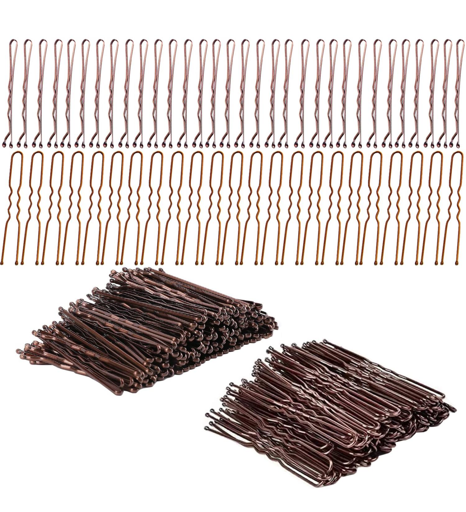 Brown Bobby Pins Kit - 100 Pcs 2 Inch Hair Pins & 50 Pcs 2.4 Inch U Shaped Bobby Pins for Women/Girls - QEUAEC - Buy Online on GoSupps.com