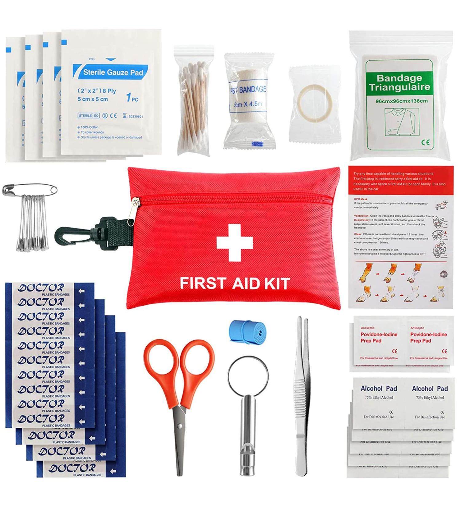 97-Piece Travel First Aid Kit - Compact & Portable for Cars Schools Sports Camping & Travel - Buy Online on GoSupps.com