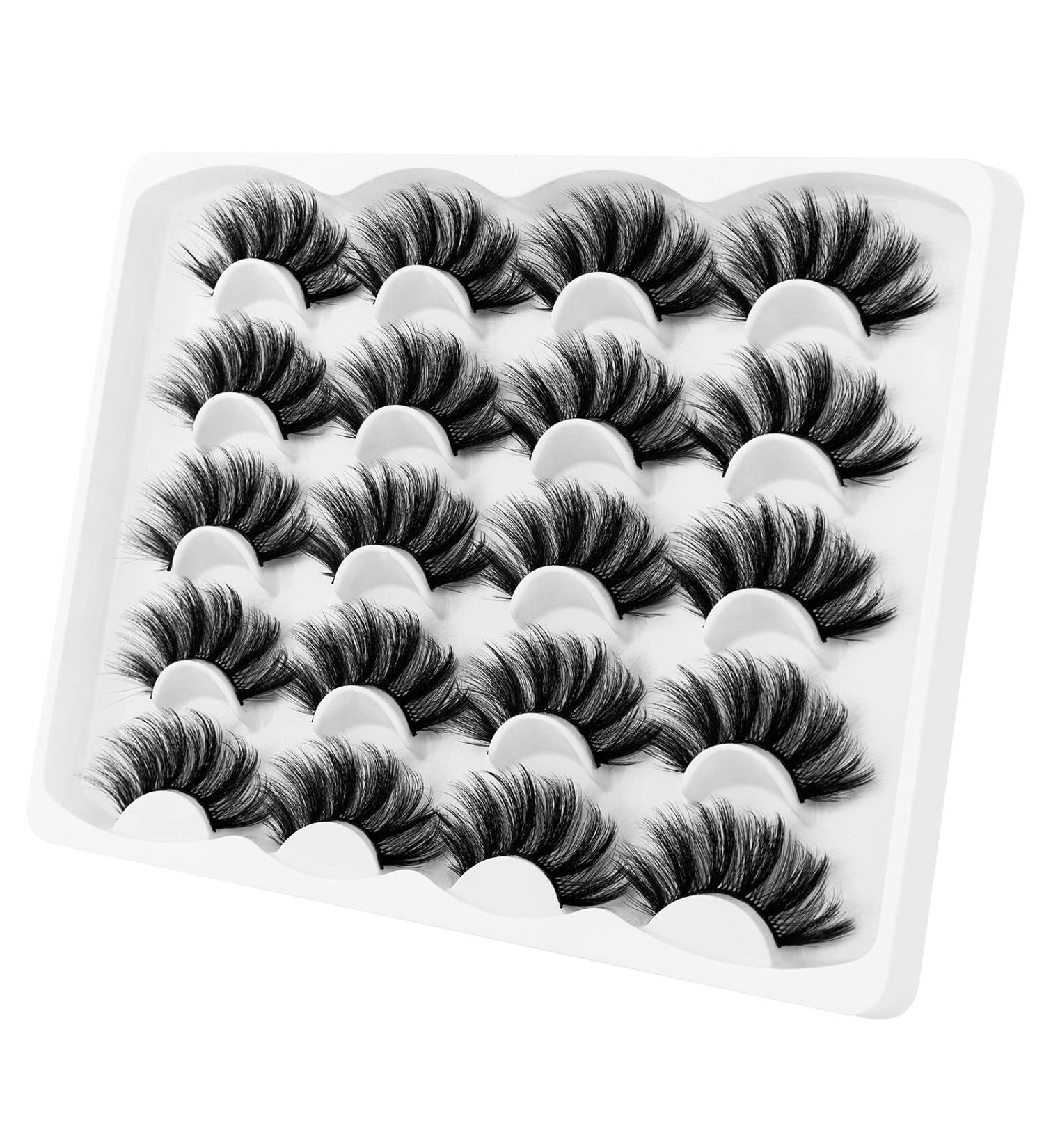 Cousei Faux Eyelashes - 10 Pairs Long Soft & Fluffy Handmade Dramatic Cat Eye Lashes - No Glue Required - Buy Online on GoSupps.com