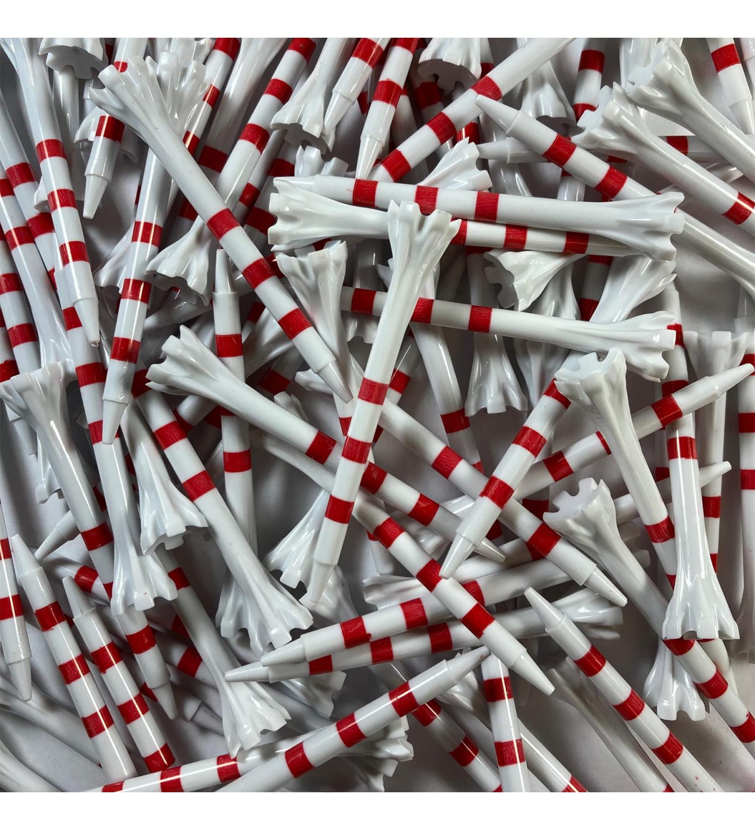 Champ 2-3/4 Stripe Golf Tee 100 Count - White/Red FLYtee - Buy Now - Buy Online on GoSupps.com