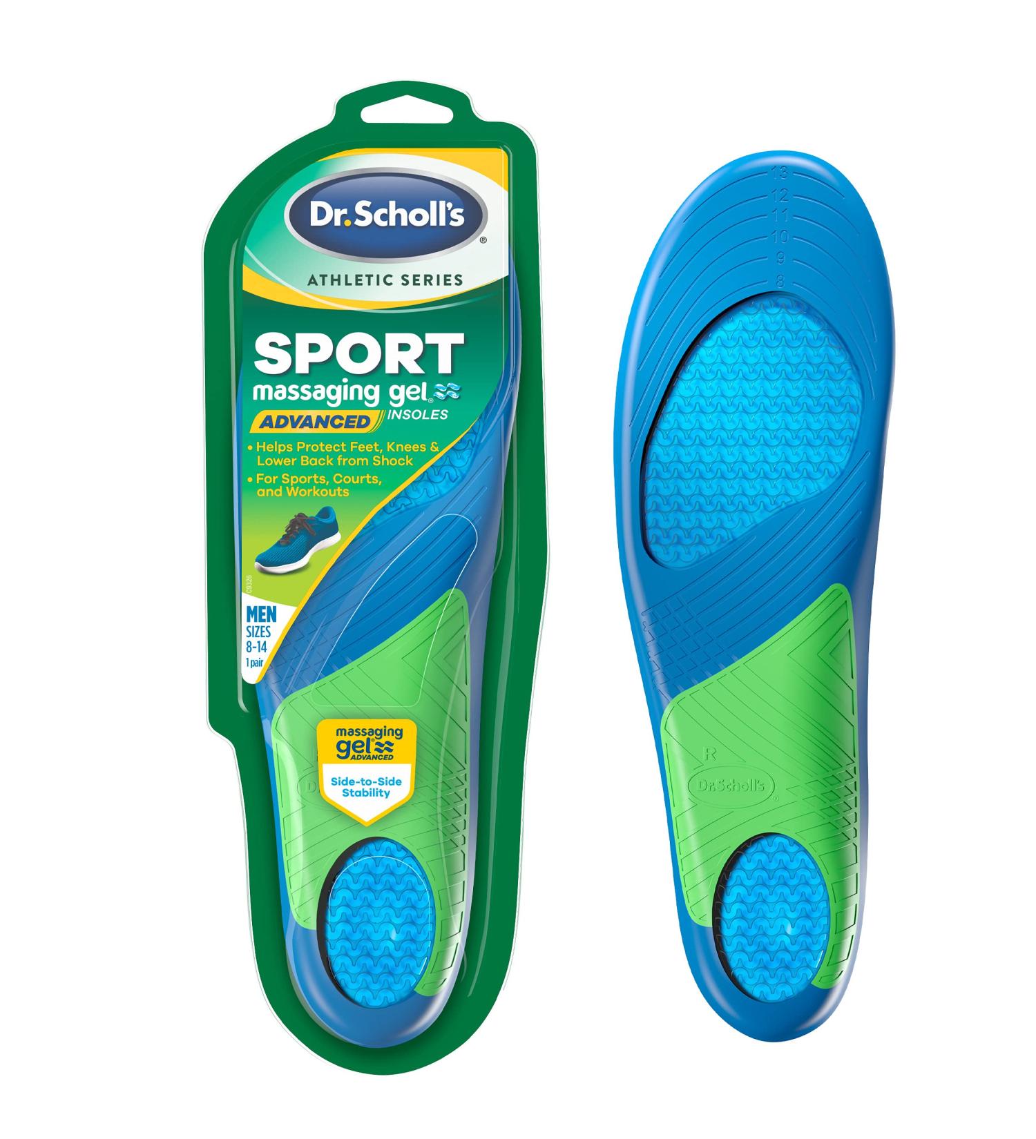 Dr. Scholl's Sport Insoles for Men's 8-14 & Women's 6-10 - Superior Shock Absorption and Arch Support for Reduced Muscle Fatigue and Joint Stress (1 Pair) - Buy Online on GoSupps.com