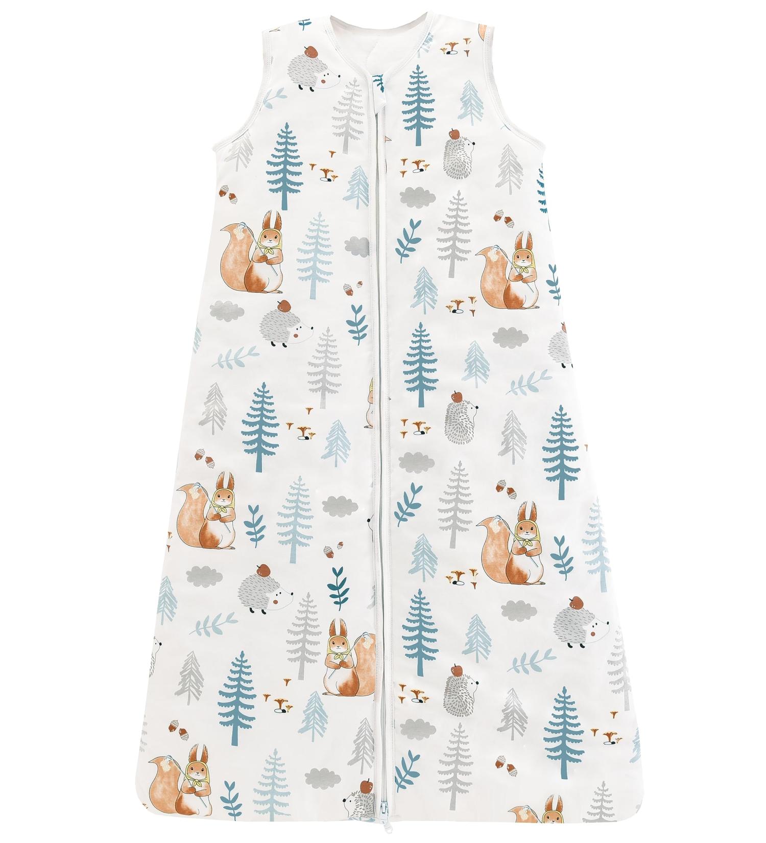 Chilsuessy Baby Sleeping Bag 2.5 tog 100% Cotton | Toddler Wearable Blanket for Boys Girls | Squirrel Adventure Design | 90cm/1-2 Years - Buy Online on GoSupps.com