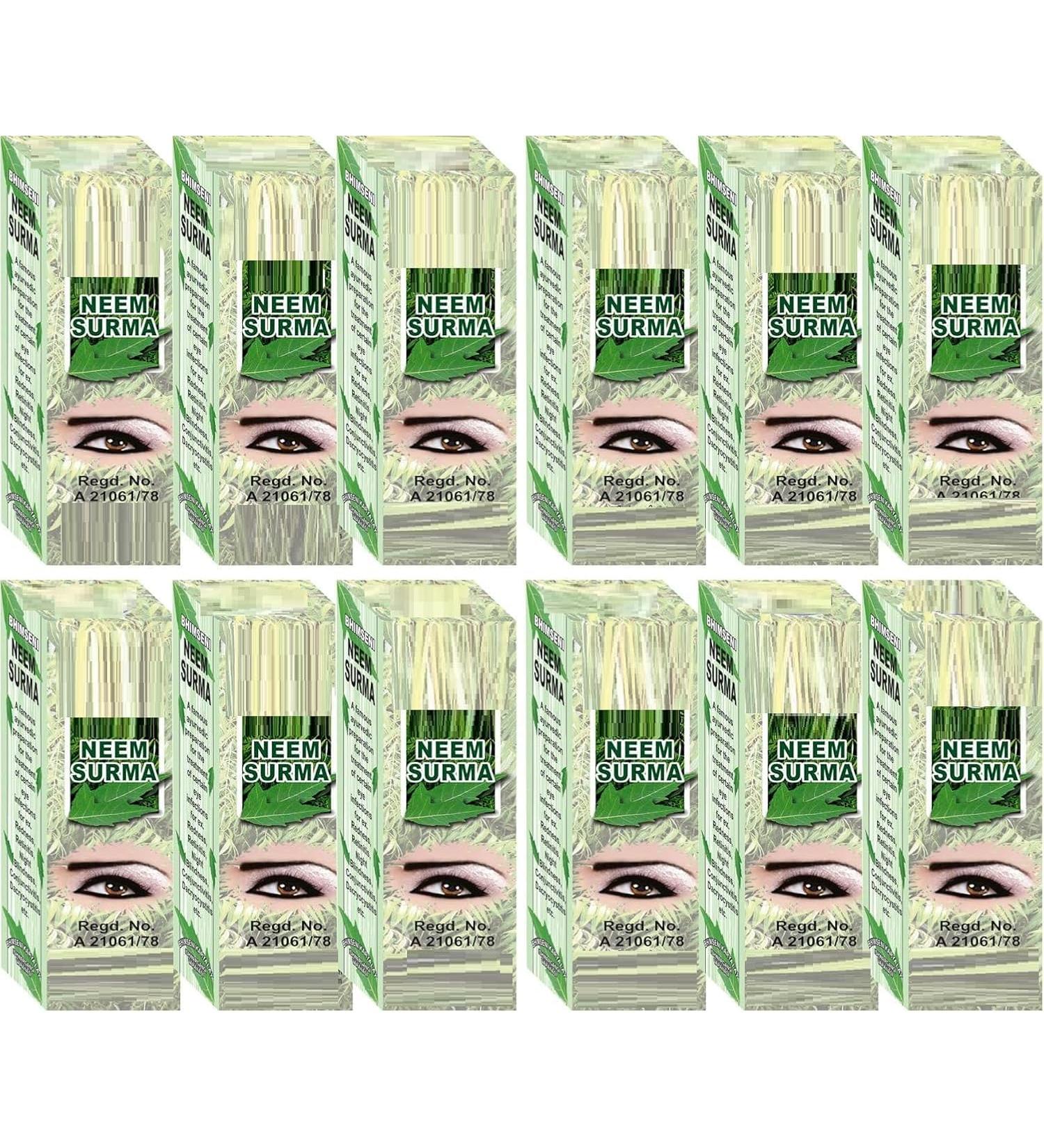 RUVA Neem Surma: 725 mg pack of 12 your natural shield for pollution-free eye care.