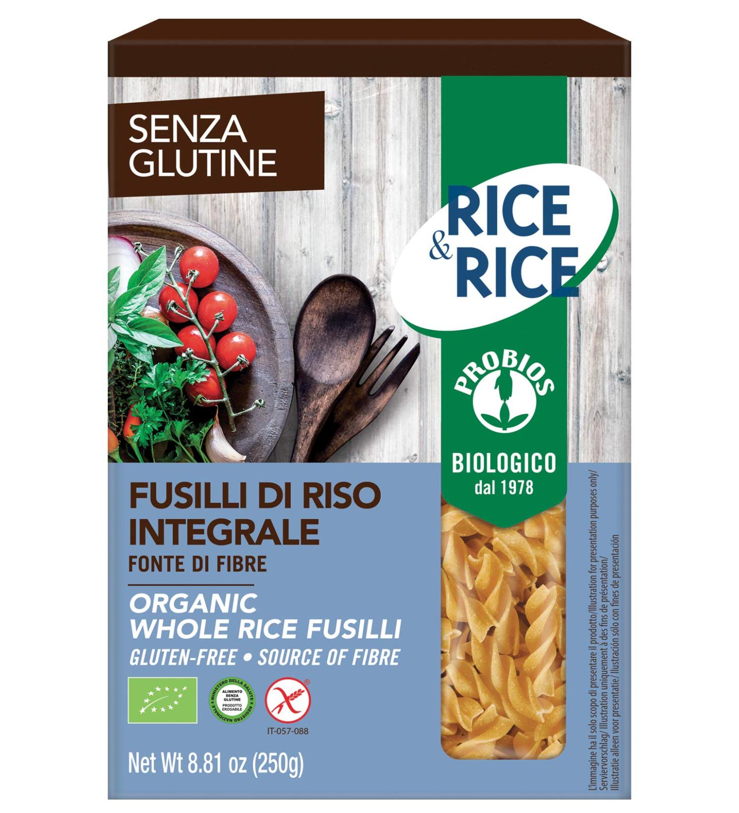 Probios Probios Organic Gluten-Free Whole Grain Fusilli Rice Pasta 250g - Pack of 3