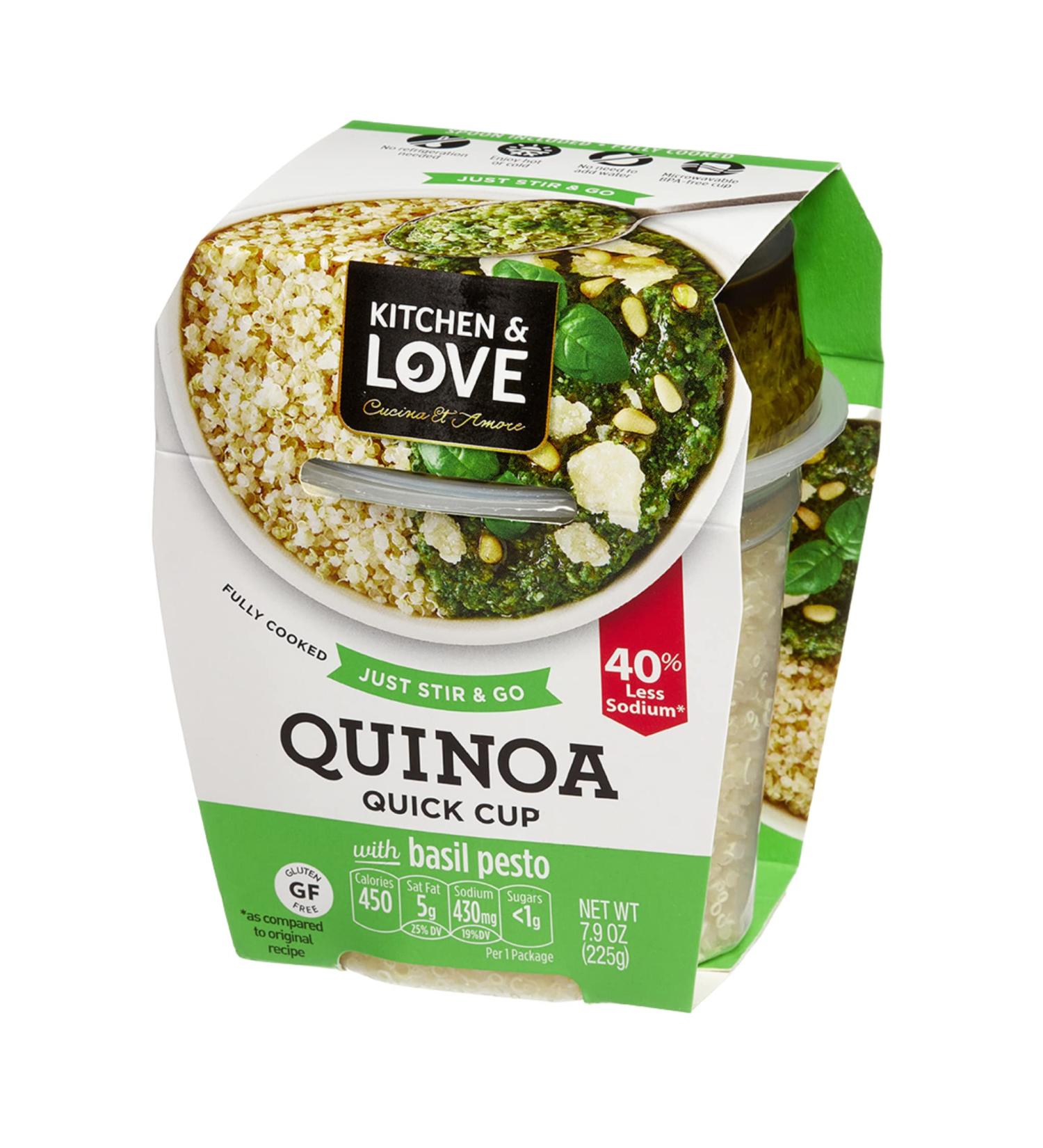 Kitchen & Love Basil Pesto Quinoa Quick Meal 6-Pack | Gluten-Free, No Refrigeration Required - Buy Online on GoSupps.com