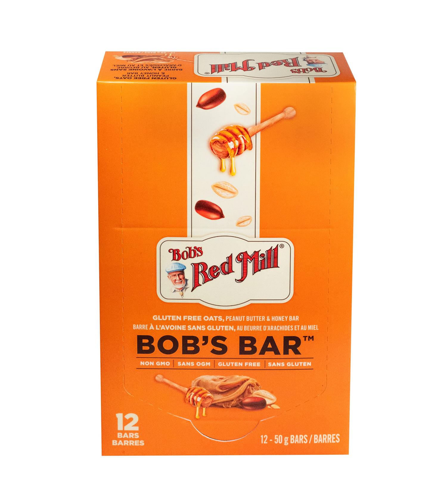 Bob's Red Mill Gluten Dairy and Egg Free Oat Bar Peanut Butter & Honey (pack contains 12 units of 50g each) - Buy Online on GoSupps.com