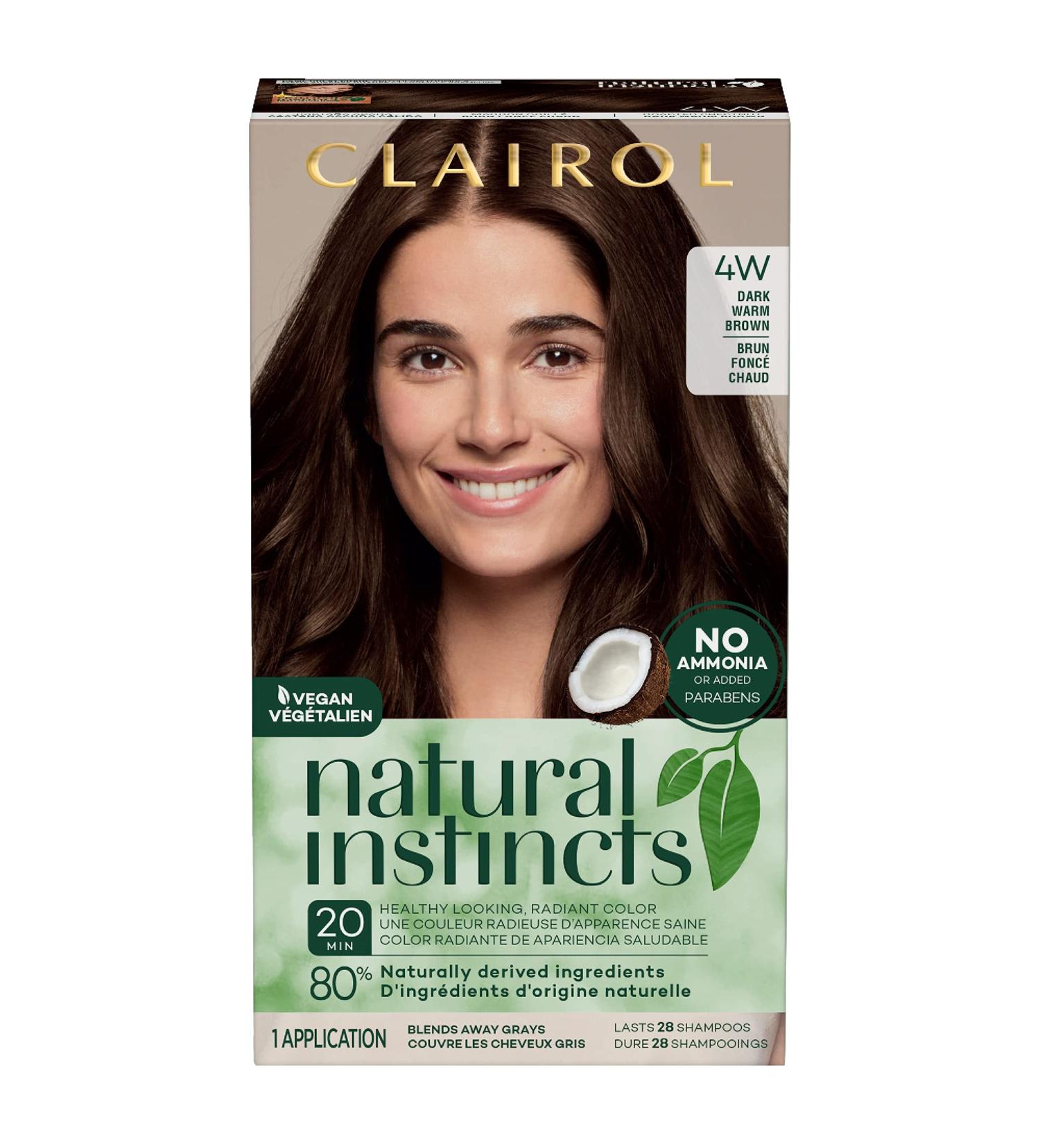 Clairol Natural Instincts Demi-Permanent Hair Dye 4W Dark Warm Brown - 5.85 Fl Oz - Buy Online on GoSupps.com