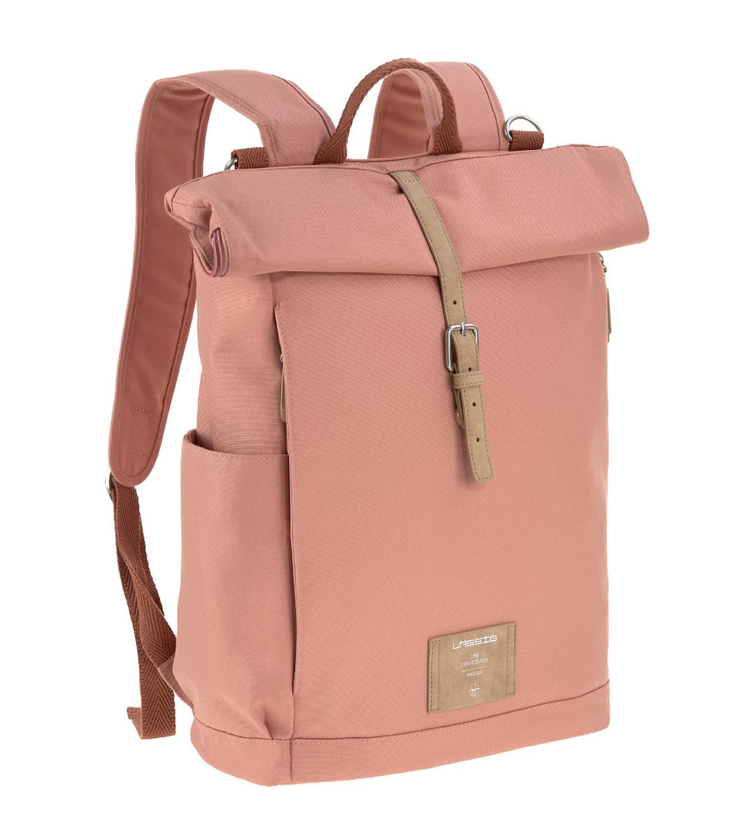 Eco-Friendly GRE Rolltop Backpack in Brown | Casual Changing Bag & Stroller Attachment with Diaper & Bottle Holder - Buy Online on GoSupps.com