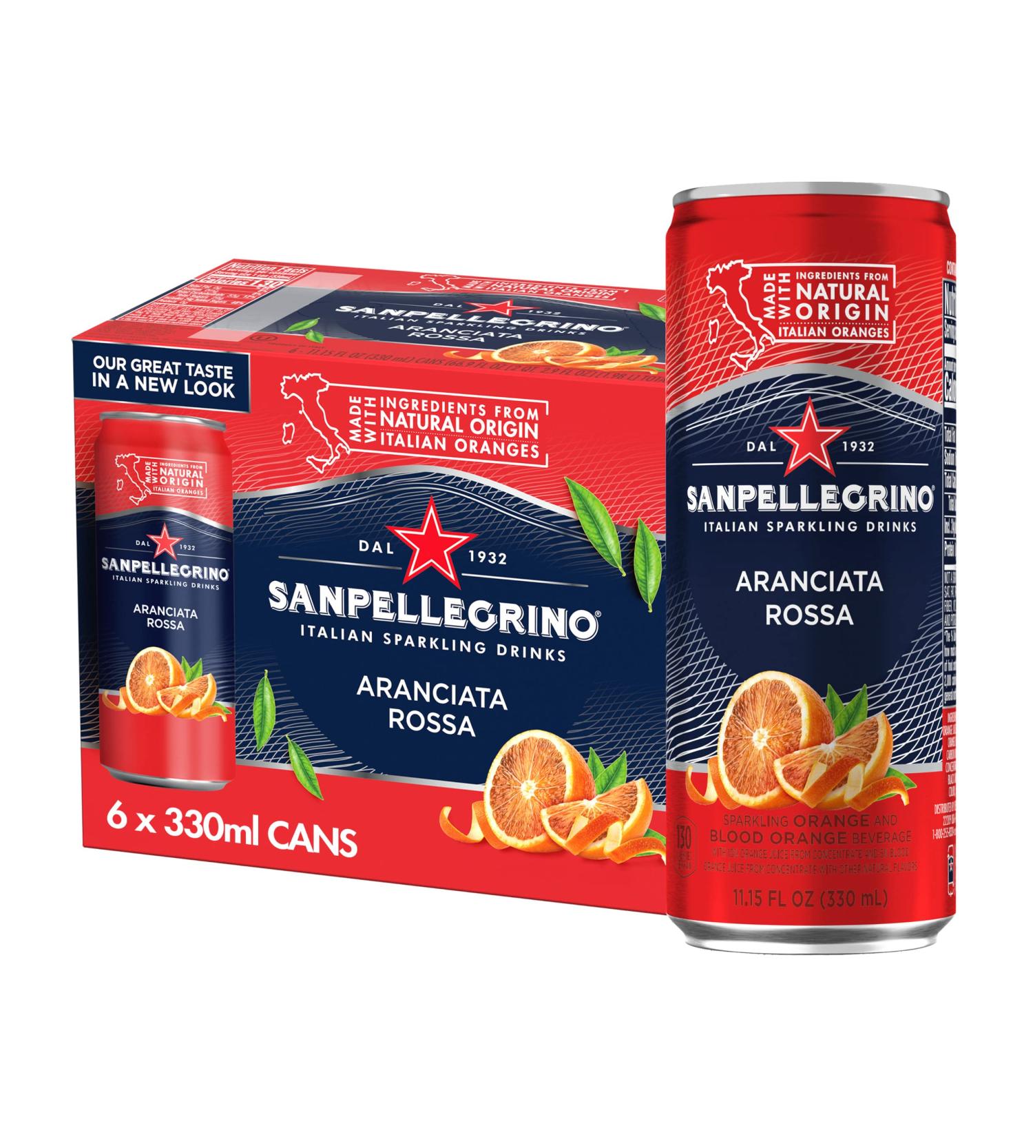 Sanpellegrino Aranciata Rossa Sparkling Drink 11.15 Fl Oz (Pack of 6) - Buy Online on GoSupps.com