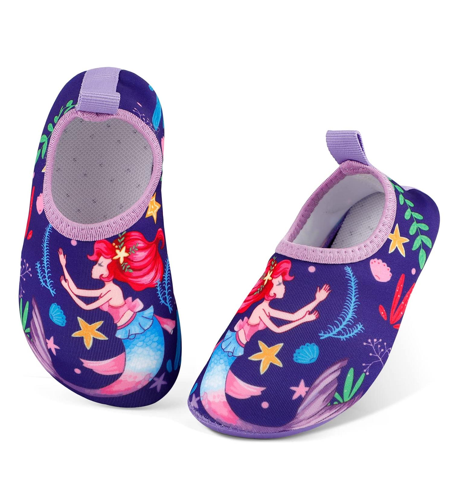 Masocio Children's Bathing Shoes - Slipproof Fast-Drying Aquasium Swim Shoes for Boys & Girls - Purple Beach/Pool - EU 21/22 - Buy Online on GoSupps.com